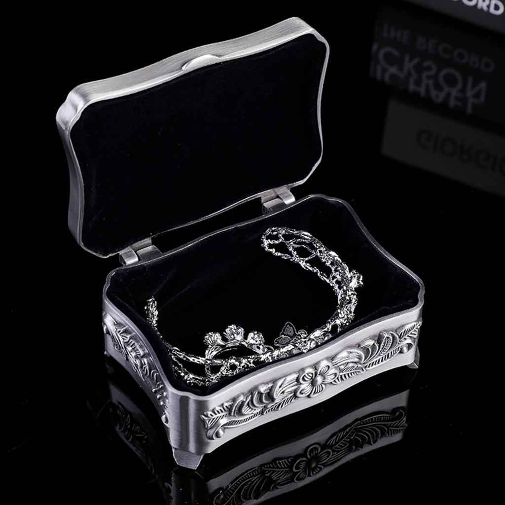 Vintage Elegant Trinket Jewelry Boxes Metal Gift Storage Organizer Cases