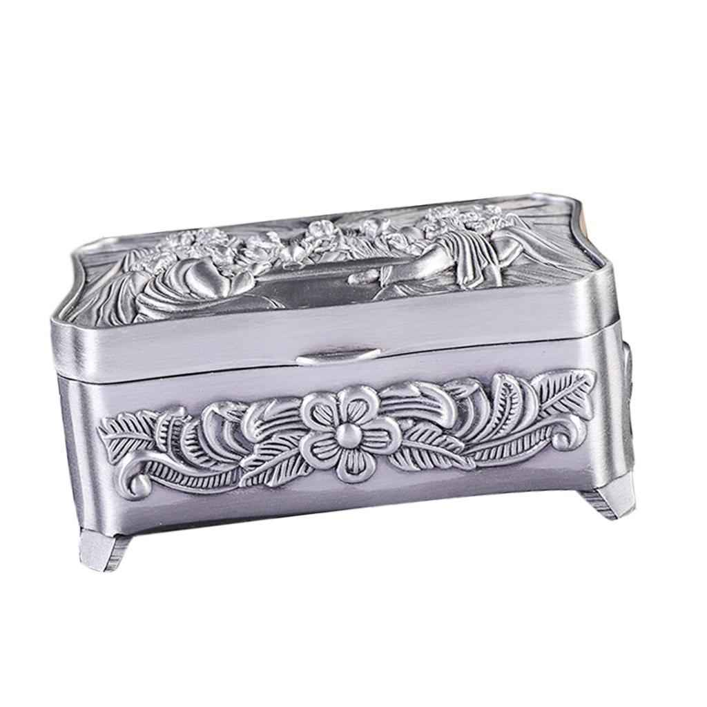 Vintage Elegant Trinket Jewelry Boxes Metal Gift Storage Organizer Cases