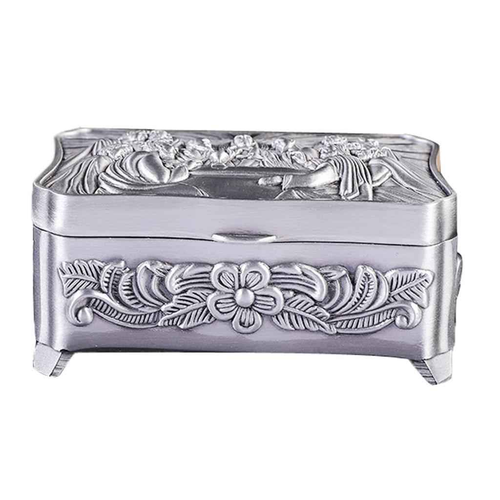 Vintage Elegant Trinket Jewelry Boxes Metal Gift Storage Organizer Cases