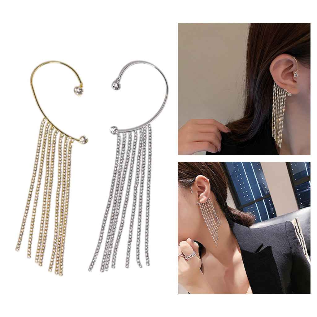 Ear Bone Clip Earring Fashion Retro No Piercing Jewelry for Party Gifts Golden Right