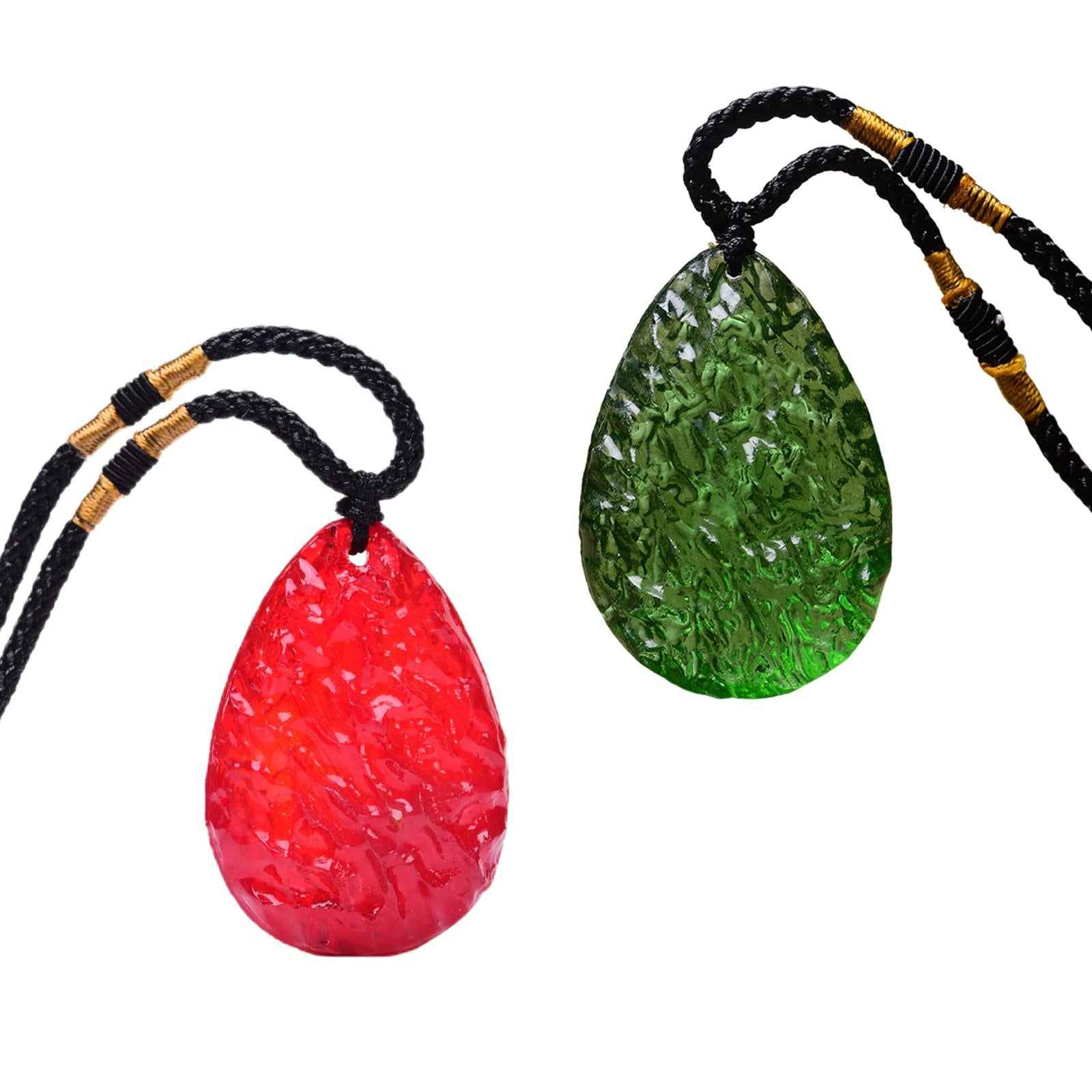 Pendant Gifts Natural Moldavite Necklace Crystal Aerolites Stone for Boys Green