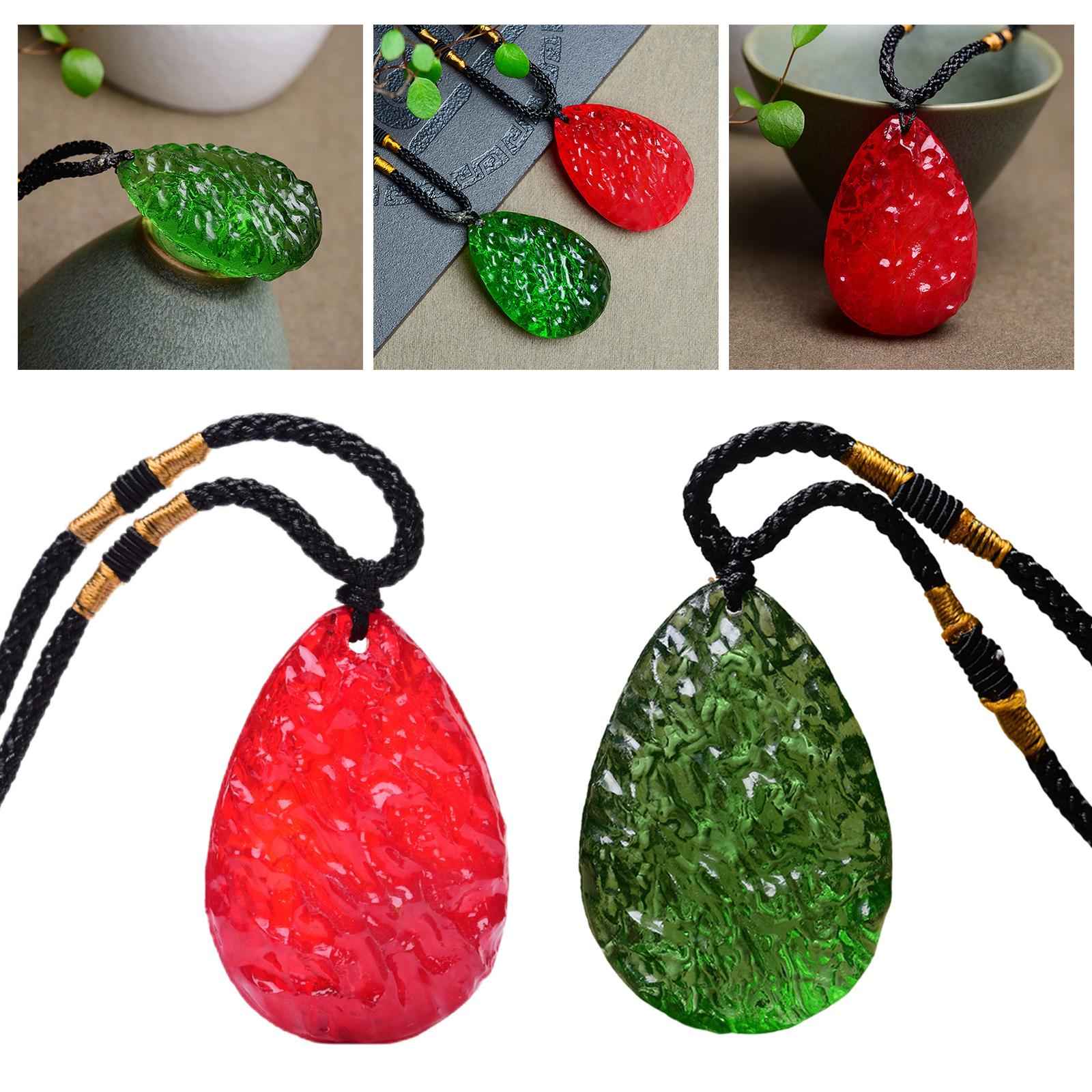 Pendant Gifts Natural Moldavite Necklace Crystal Aerolites Stone for Boys Green