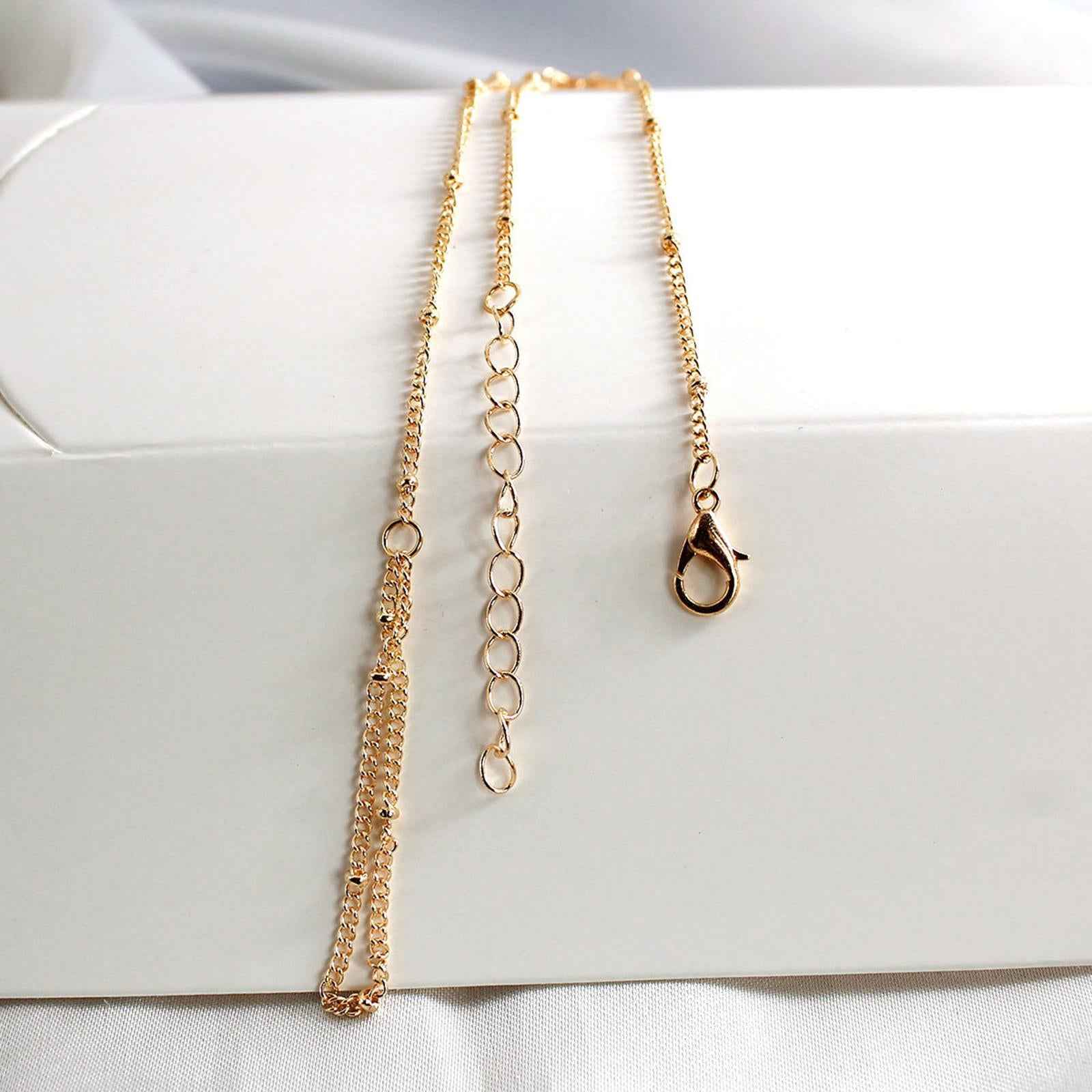Finger Ring Bracelet Adjustable Beaded Hand Chain for Party Women Girls Gold