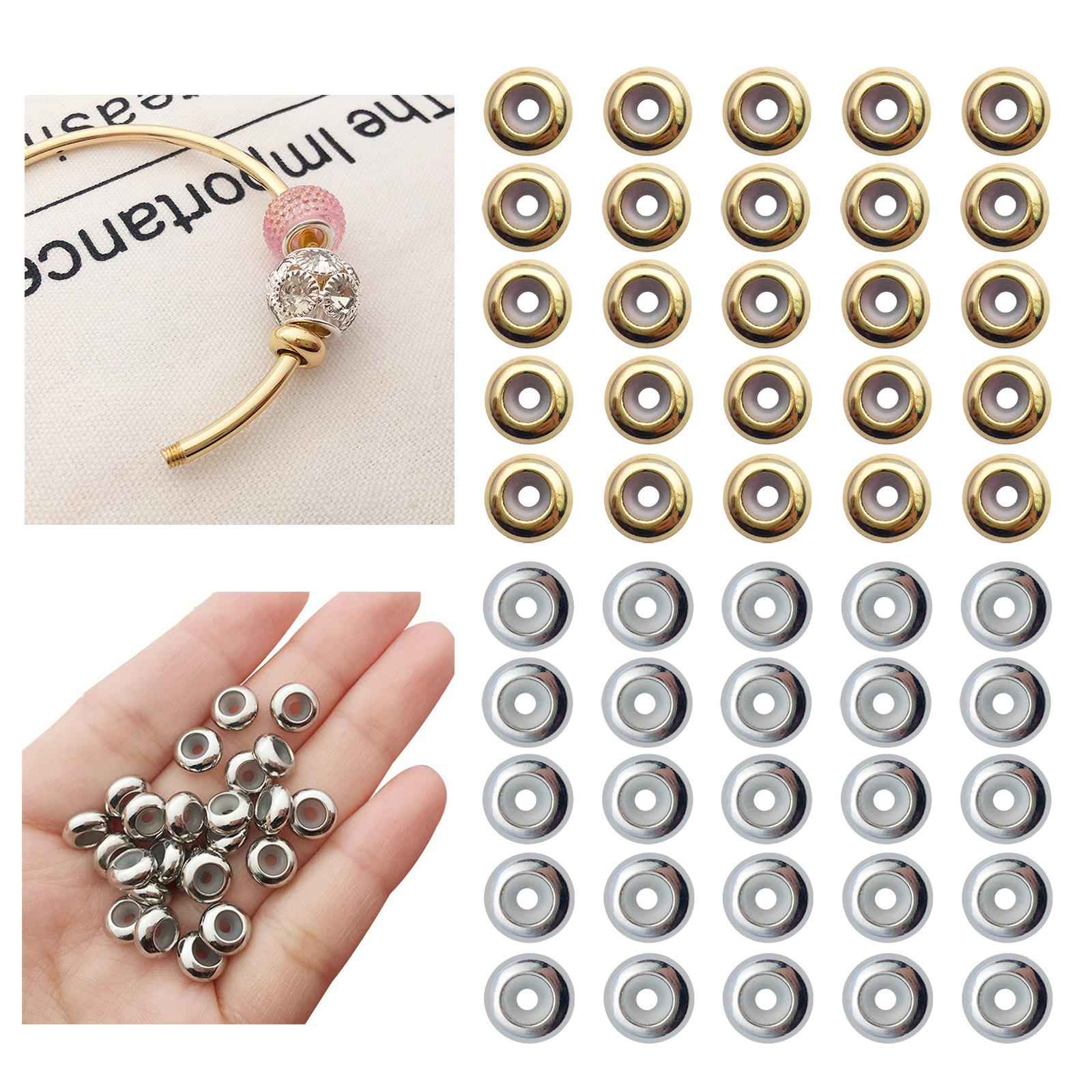 20Pcs Positioning Beads Small 8mm for DIY Crafts Findings Accessories Gold