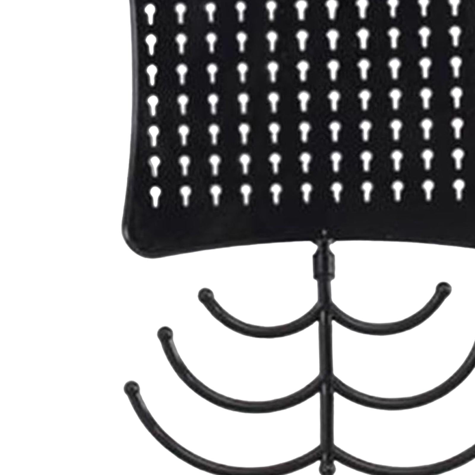 2xJewelry Wall Storage Necklace Earring Holder with Hanging Hooks Black