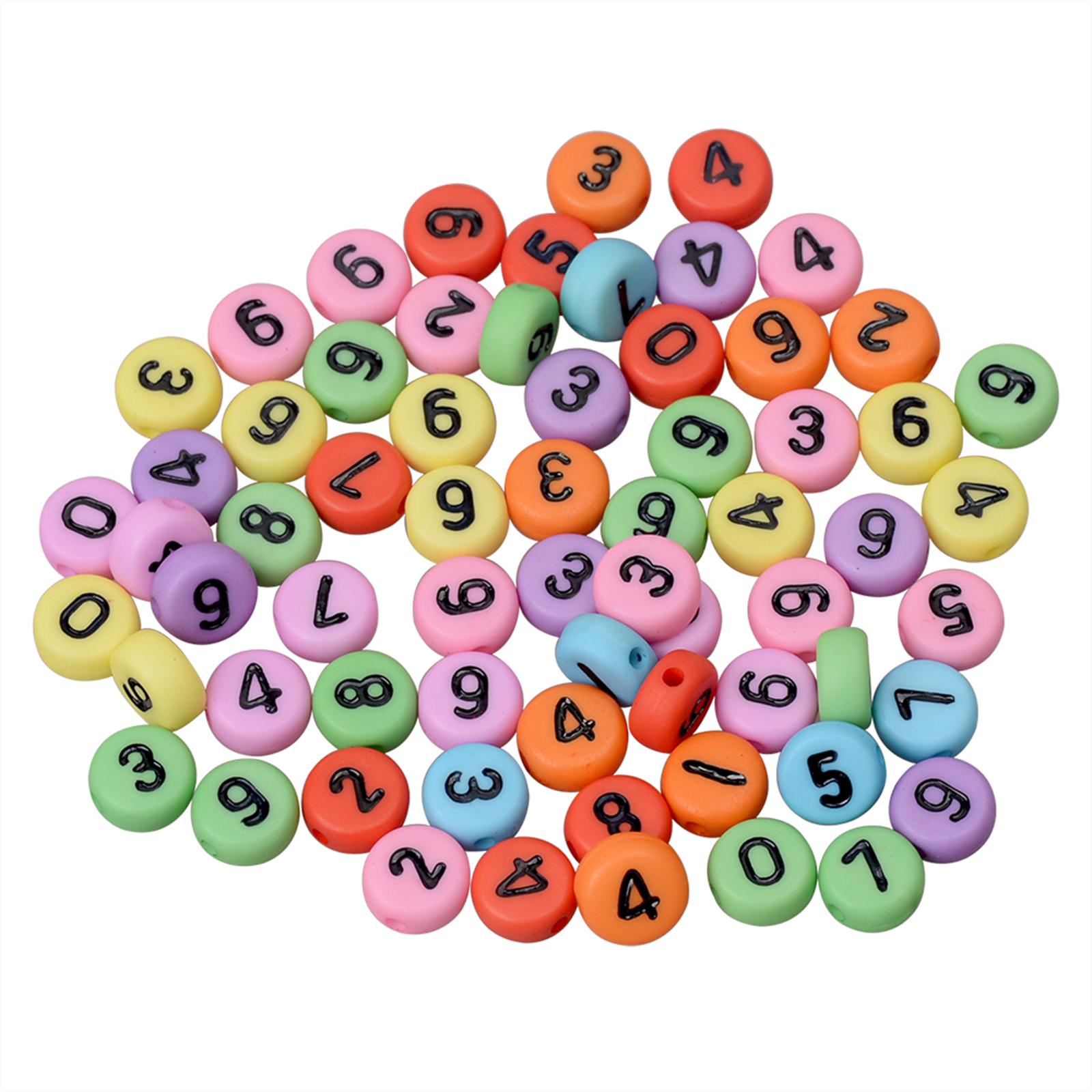 2x200Pcs Acrylic Jewelry Beads Round for Bracelets Key Chains Handmade Gift style C