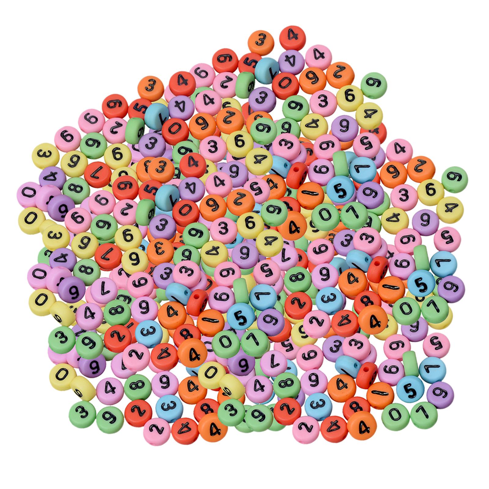 3x200Pcs Acrylic Jewelry Beads Round for Bracelets Key Chains Handmade Gift style C