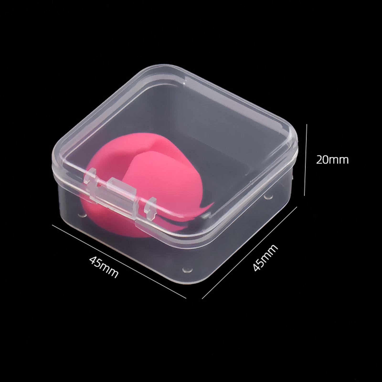 4x6x Mini Jewelry Storage Box Transparent Square with Lid for Earplugs Crafts M