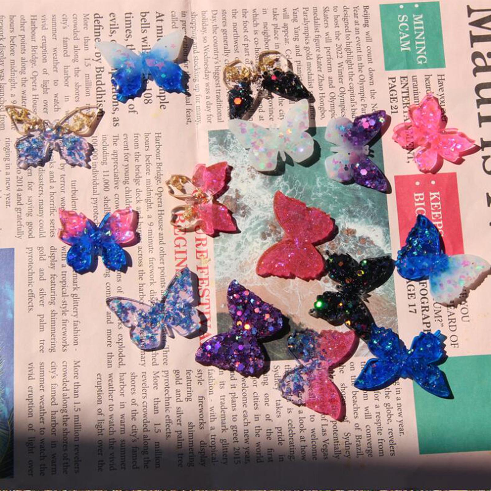 3xSilicone Casting Butterfly Shapes Flexible for DIY Earring candy Decor