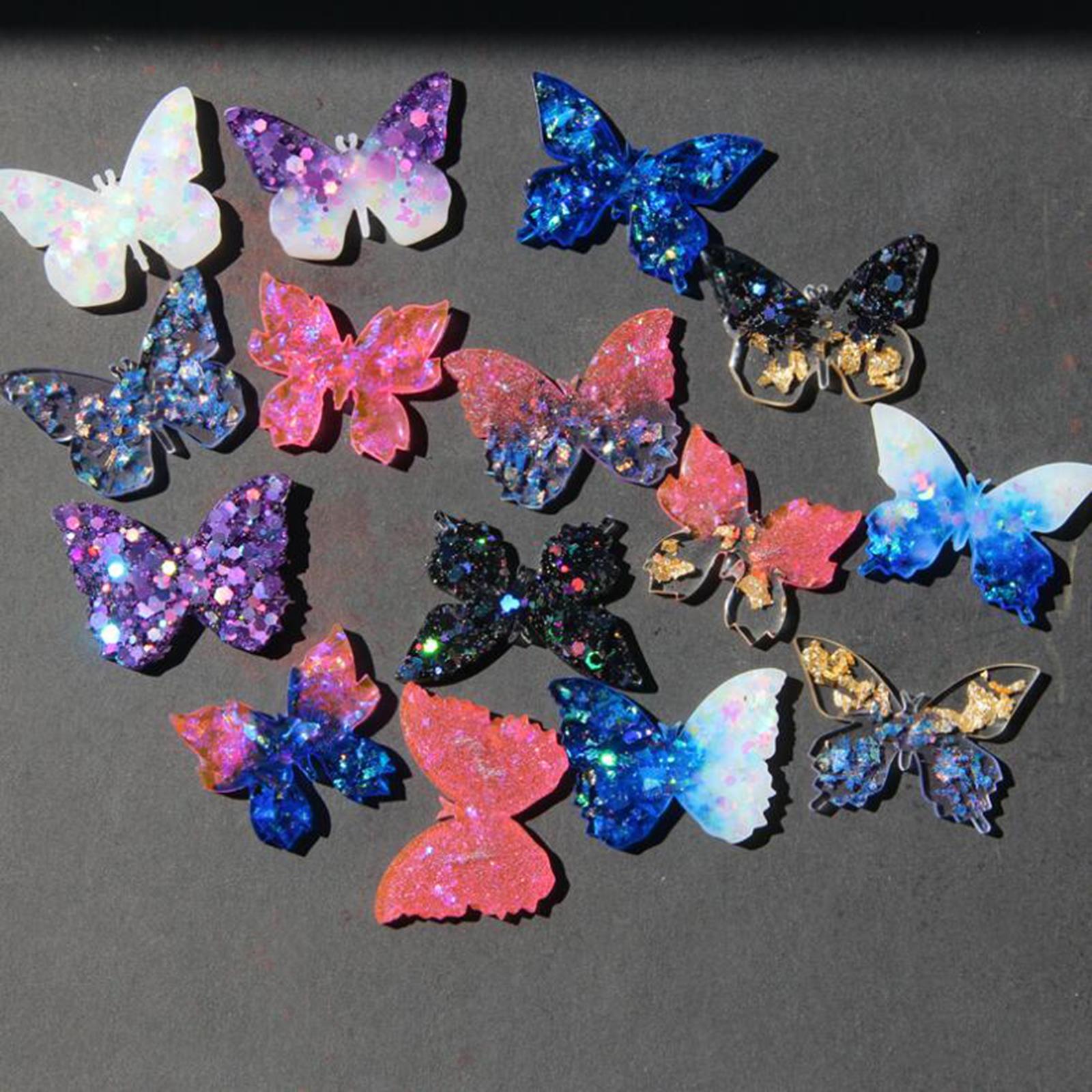 3xSilicone Casting Butterfly Shapes Flexible for DIY Earring candy Decor
