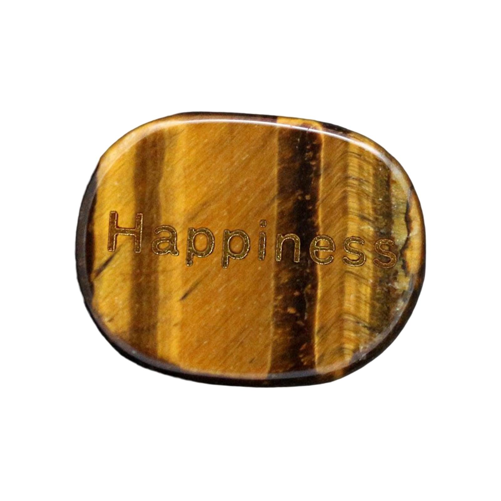 4xHappiness Engraved Stone Engraved Rock for Bookshelf Living Room Anniversary Yellow