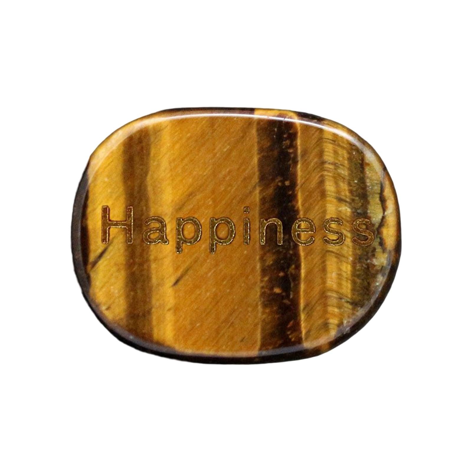 4xHappiness Engraved Stone Engraved Rock for Bookshelf Living Room Anniversary Yellow