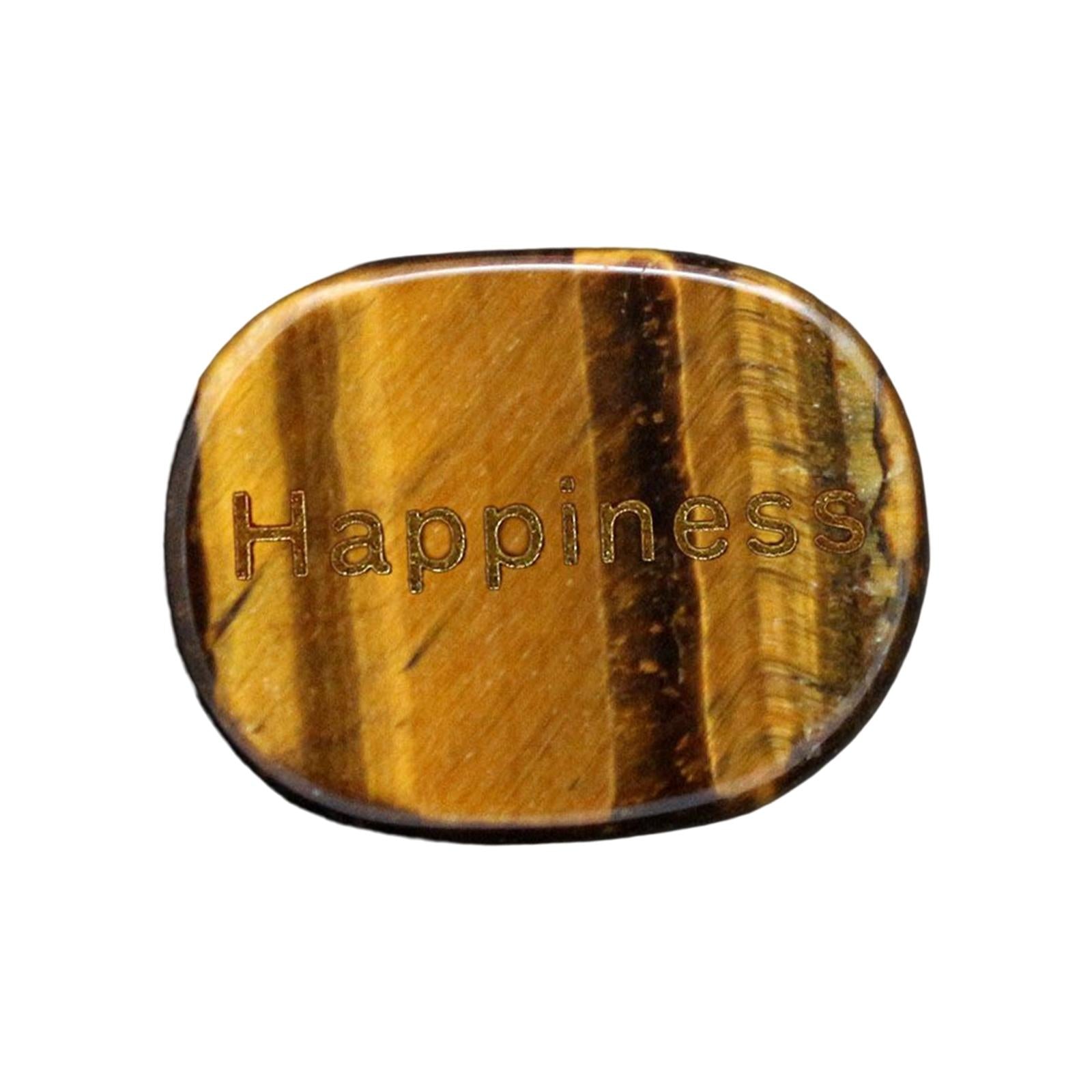 3xHappiness Engraved Stone Engraved Rock for Bookshelf Living Room Anniversary Yellow