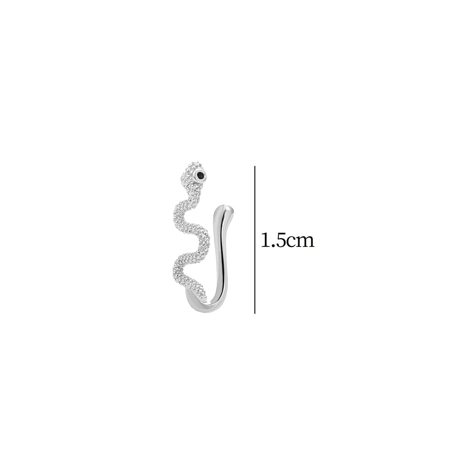 3xSnake Nose Ring Tragus Ring Copper Fashion Punk for Women Girls Body Jewelry Silver