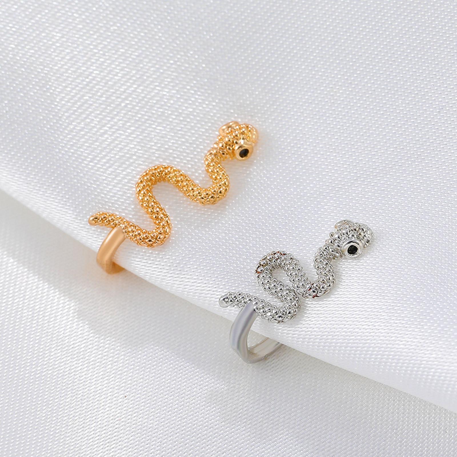 2xSnake Nose Ring Tragus Ring Copper Fashion Punk for Women Girls Body Jewelry Silver