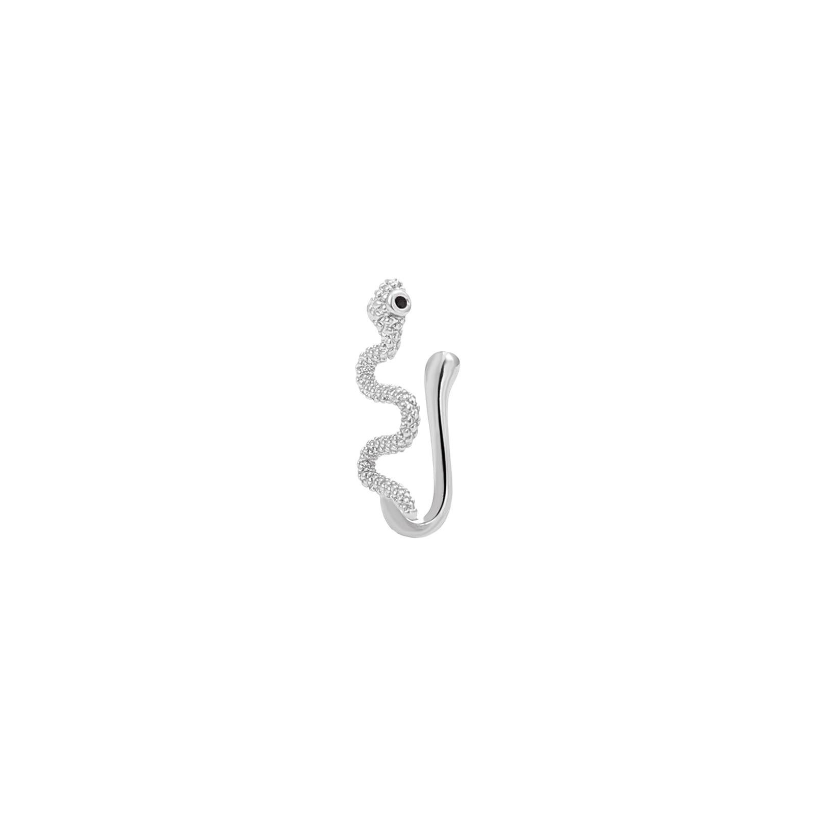 4xSnake Nose Ring Tragus Ring Copper Fashion Punk for Women Girls Body Jewelry Silver