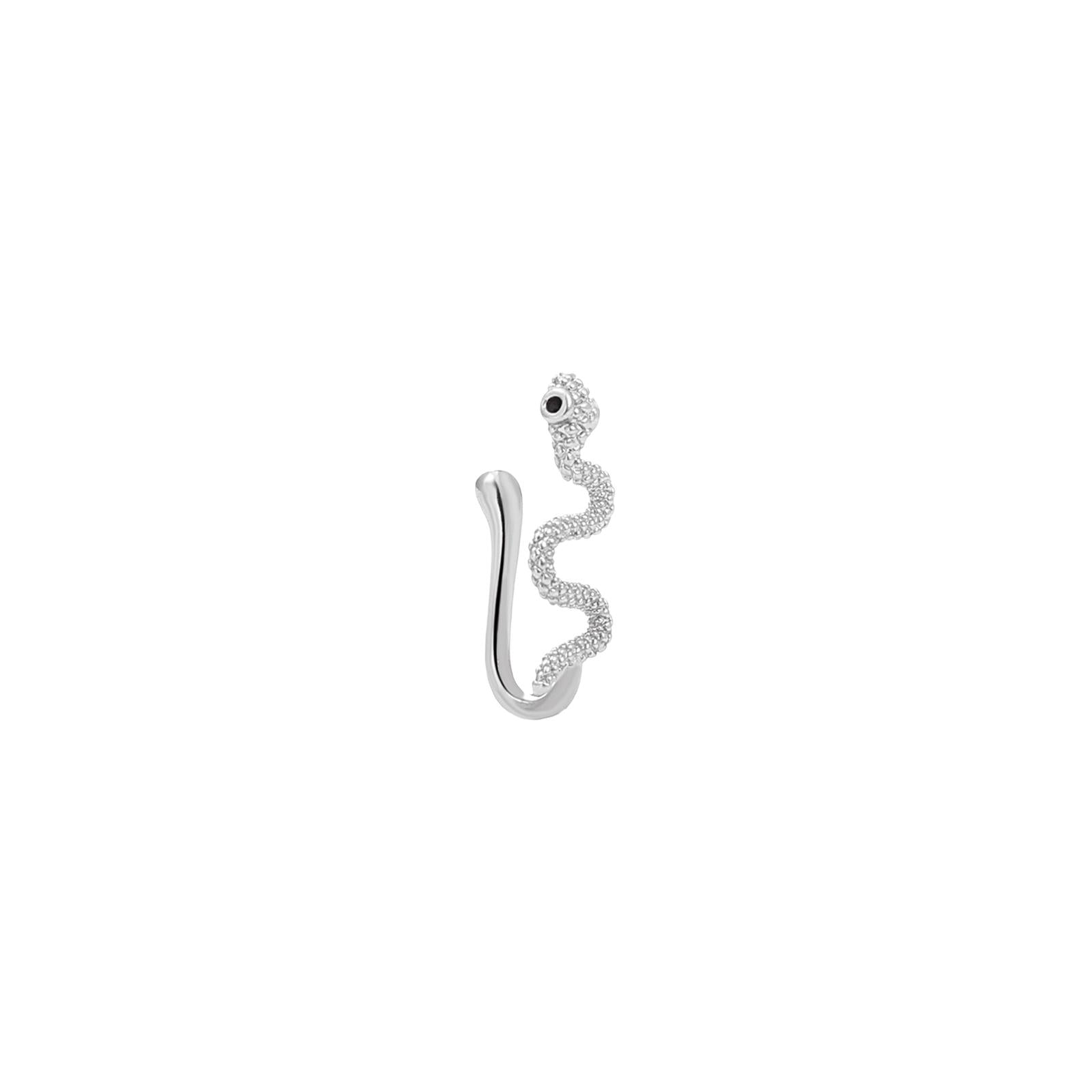 4xSnake Nose Ring Tragus Ring Copper Fashion Punk for Women Girls Body Jewelry Silver