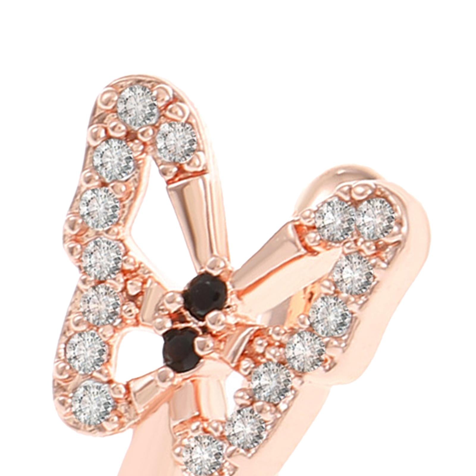 2xFake Nose Ring Rhinestone Copper No Piercing Clip on Nose Ring for Women Men Rose Aureate