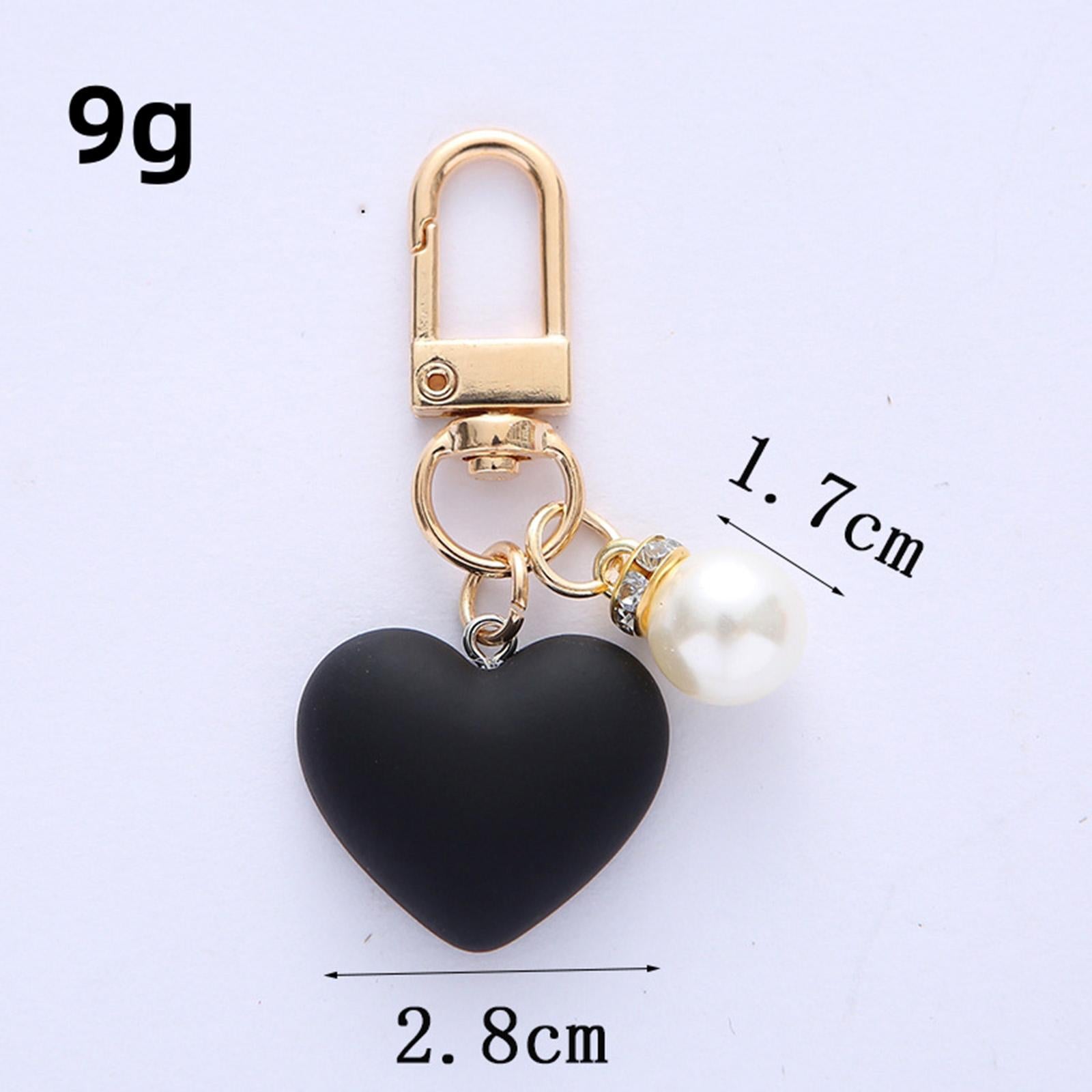 4xHeart Keyring Keychain Creative Gift for Key Backpack Handbag Decor Key Ring Black