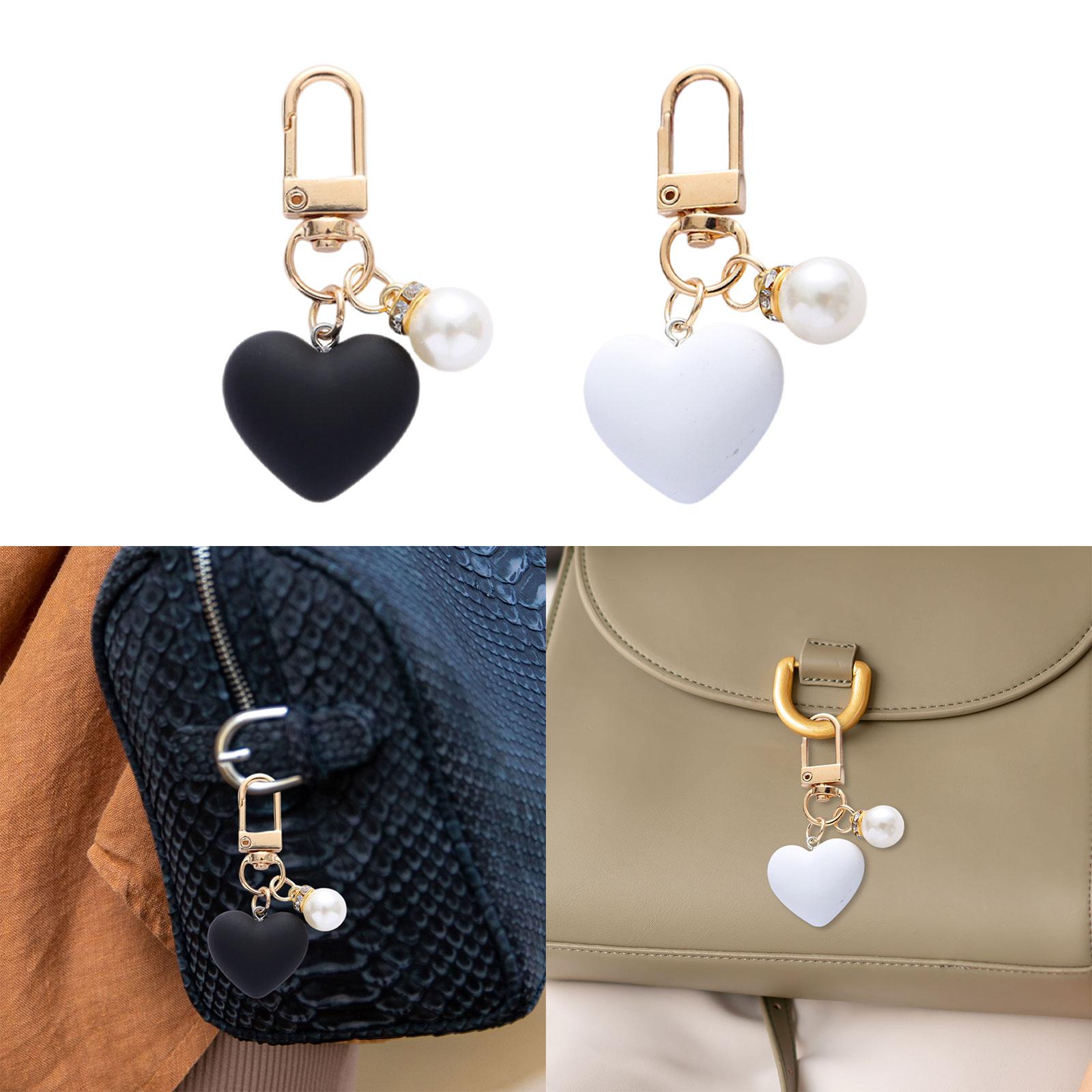 3xHeart Keyring Keychain Creative Gift for Key Backpack Handbag Decor Key Ring Black