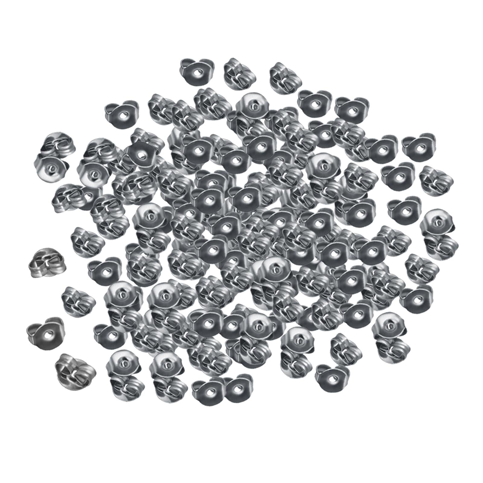 3x100x Earring Backs Replacements Back Pads Earring Stoppers 4mmx5mm for Studs