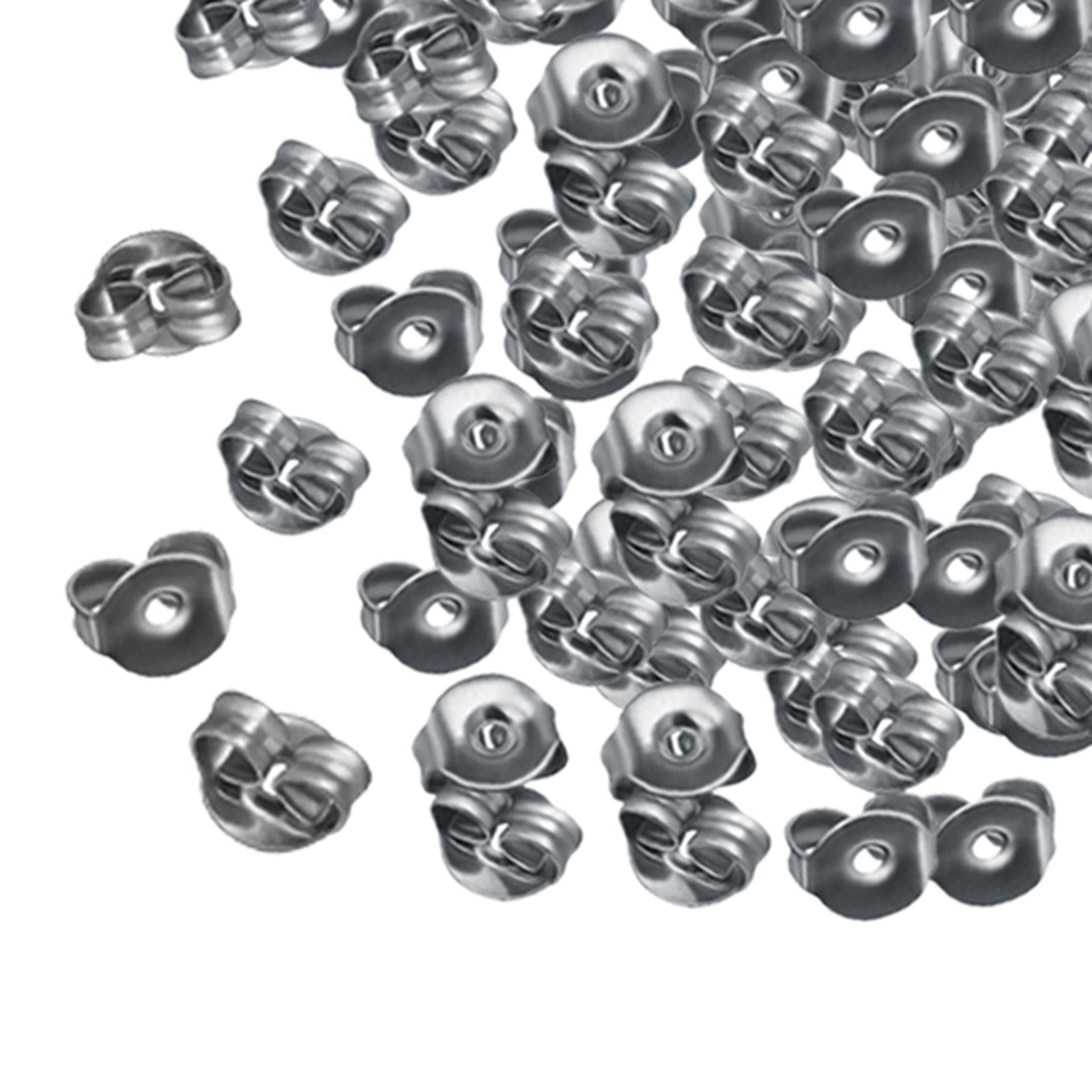 3x100x Earring Backs Replacements Back Pads Earring Stoppers 4mmx5mm for Studs