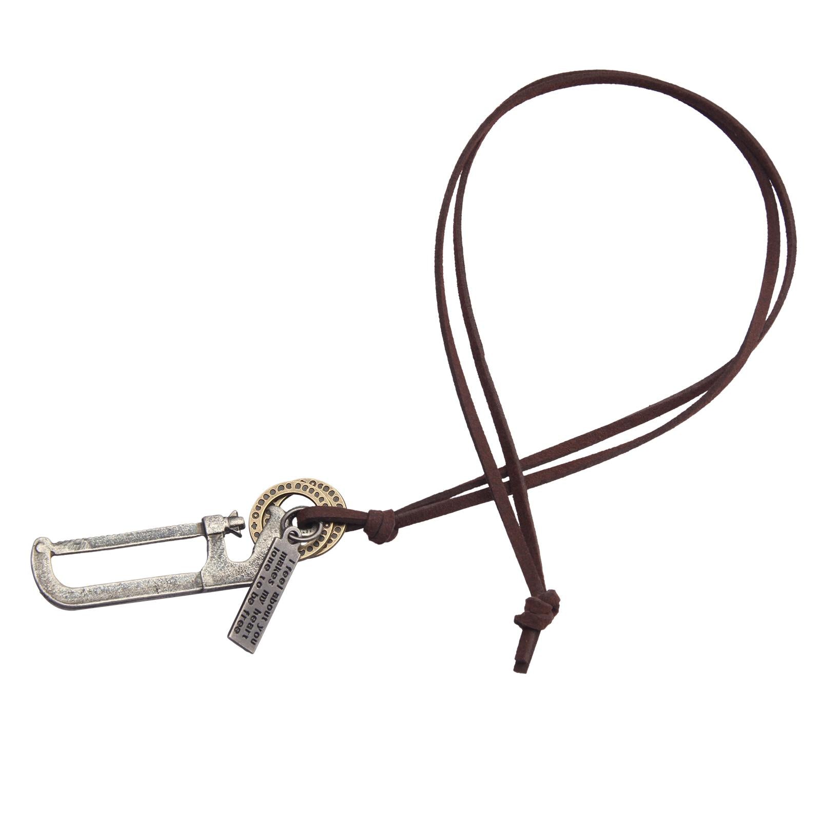 Men PU Leather Necklace Cool Trendy for Birthday Gift Anniversary Graduation