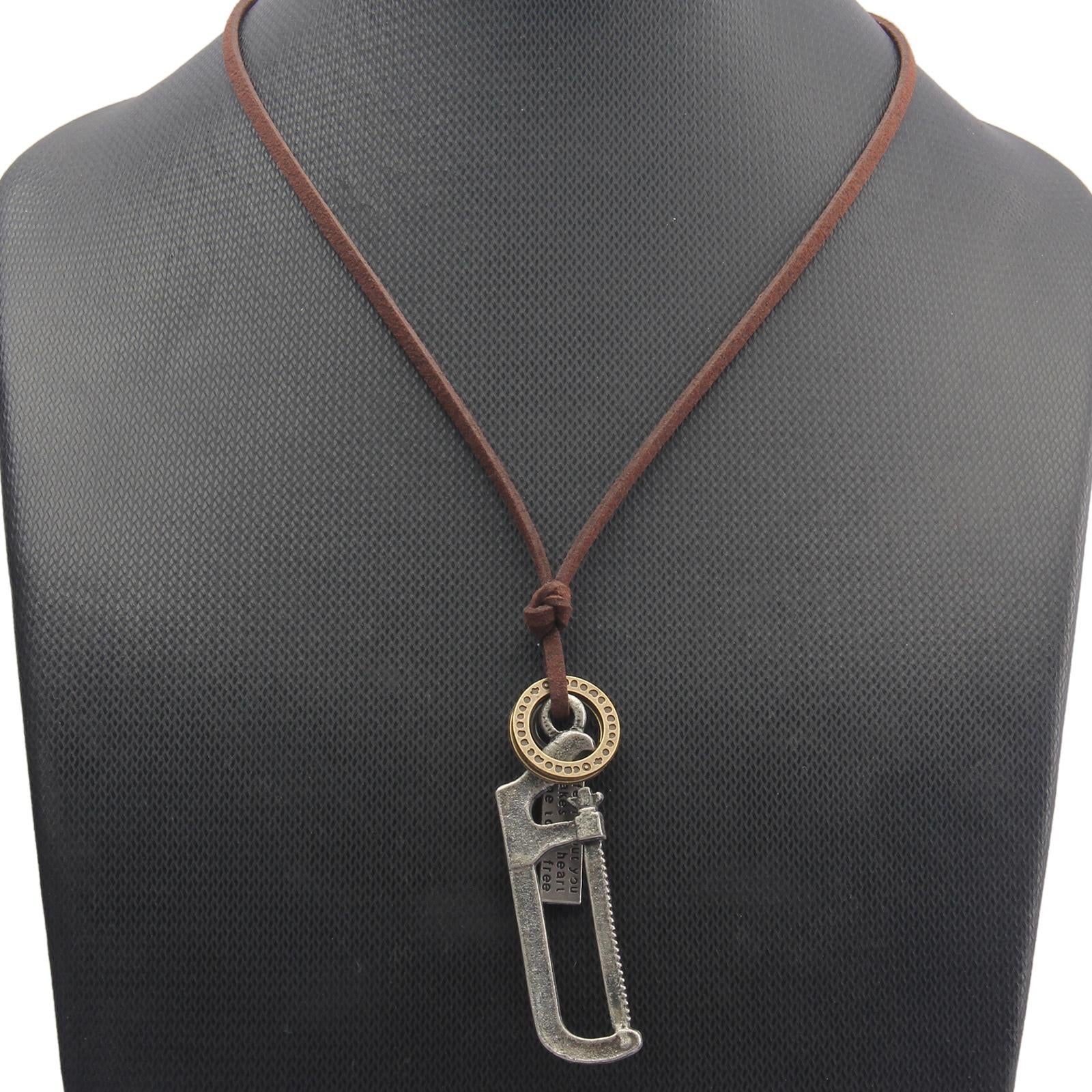 Men PU Leather Necklace Cool Trendy for Birthday Gift Anniversary Graduation