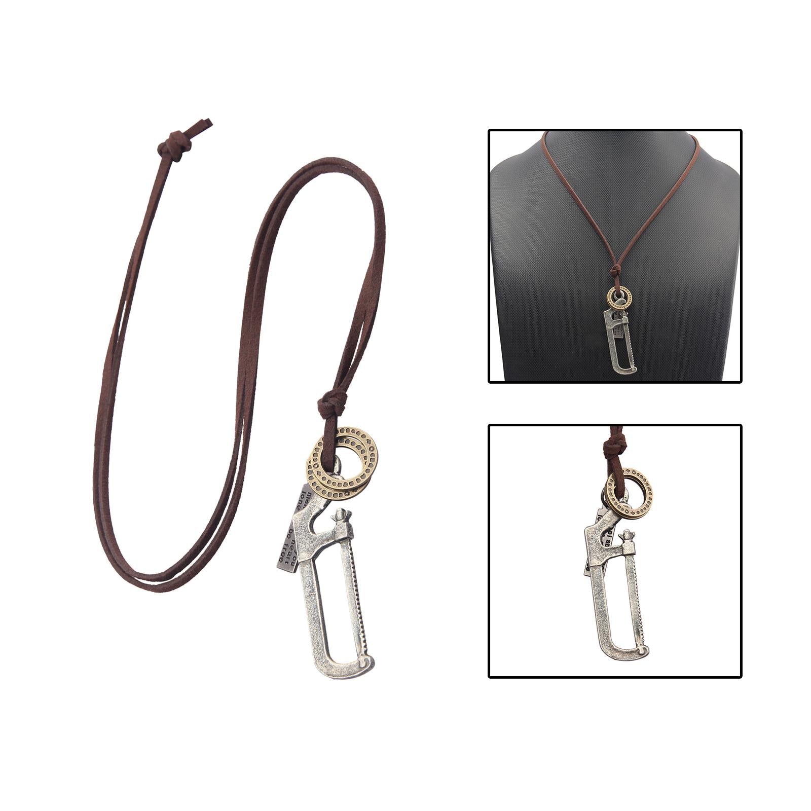 Men PU Leather Necklace Cool Trendy for Birthday Gift Anniversary Graduation