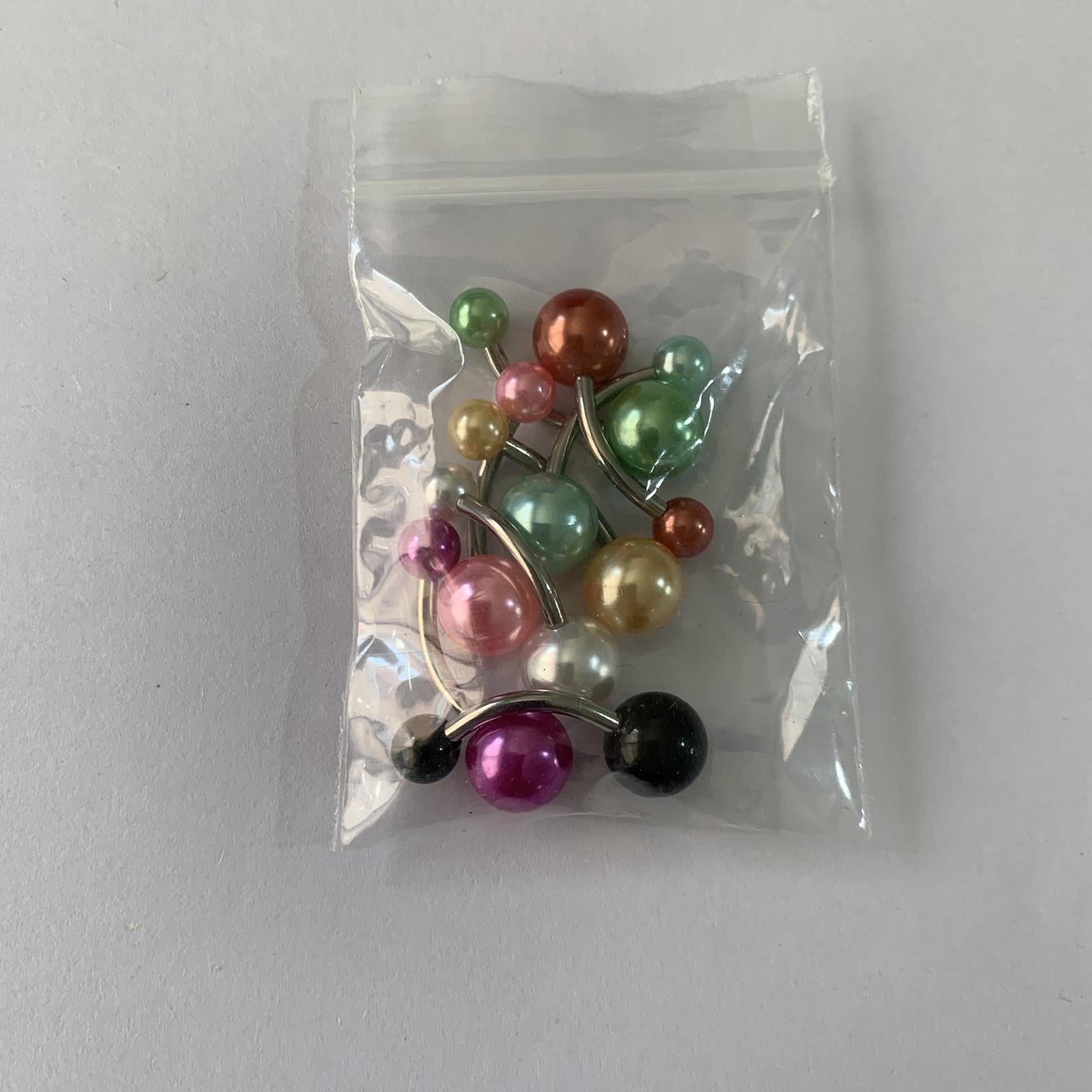 8 Pieces Assorted Colors Belly Button Rings 10mm 1.6mm Body Piercing Jewelry