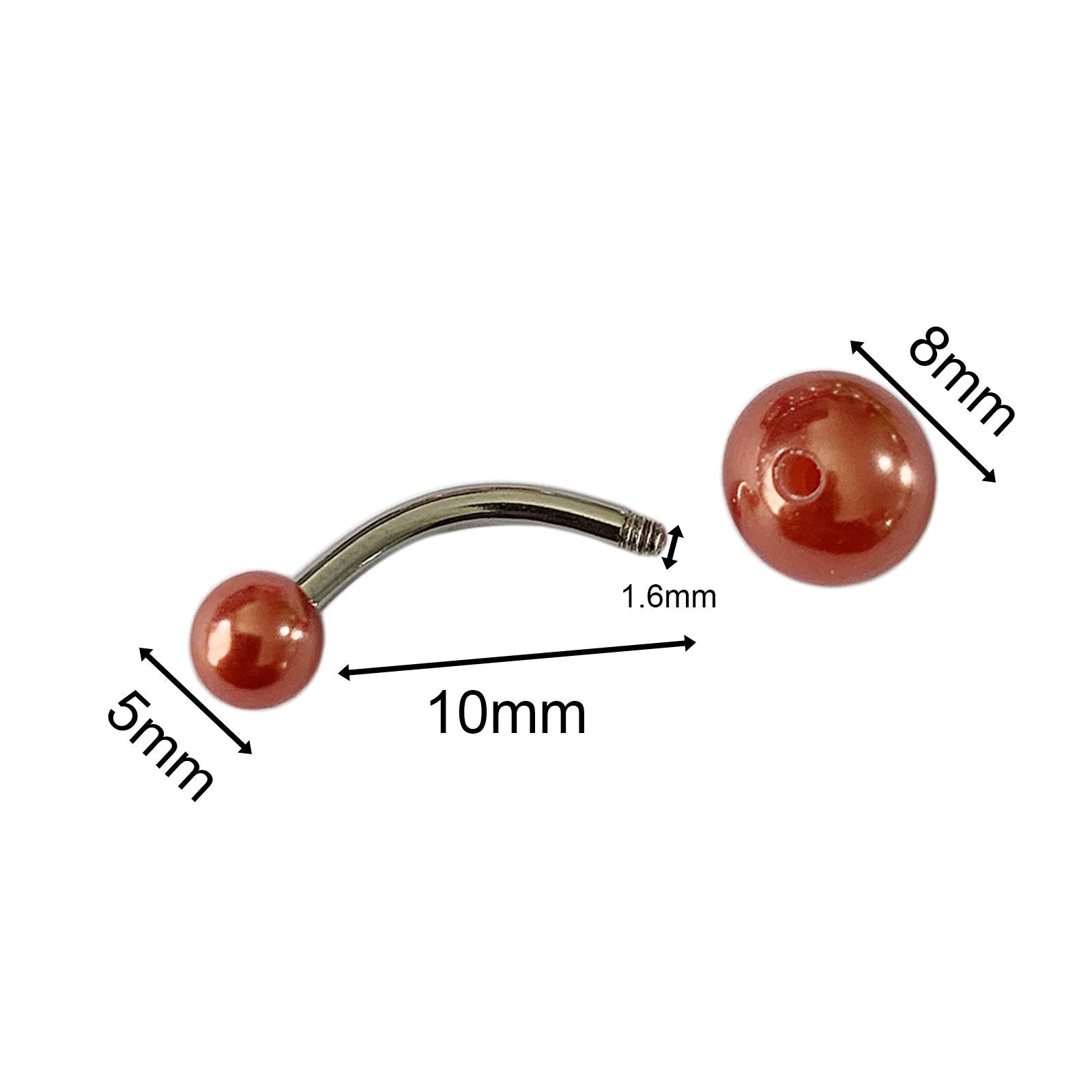 8 Pieces Assorted Colors Belly Button Rings 10mm 1.6mm Body Piercing Jewelry