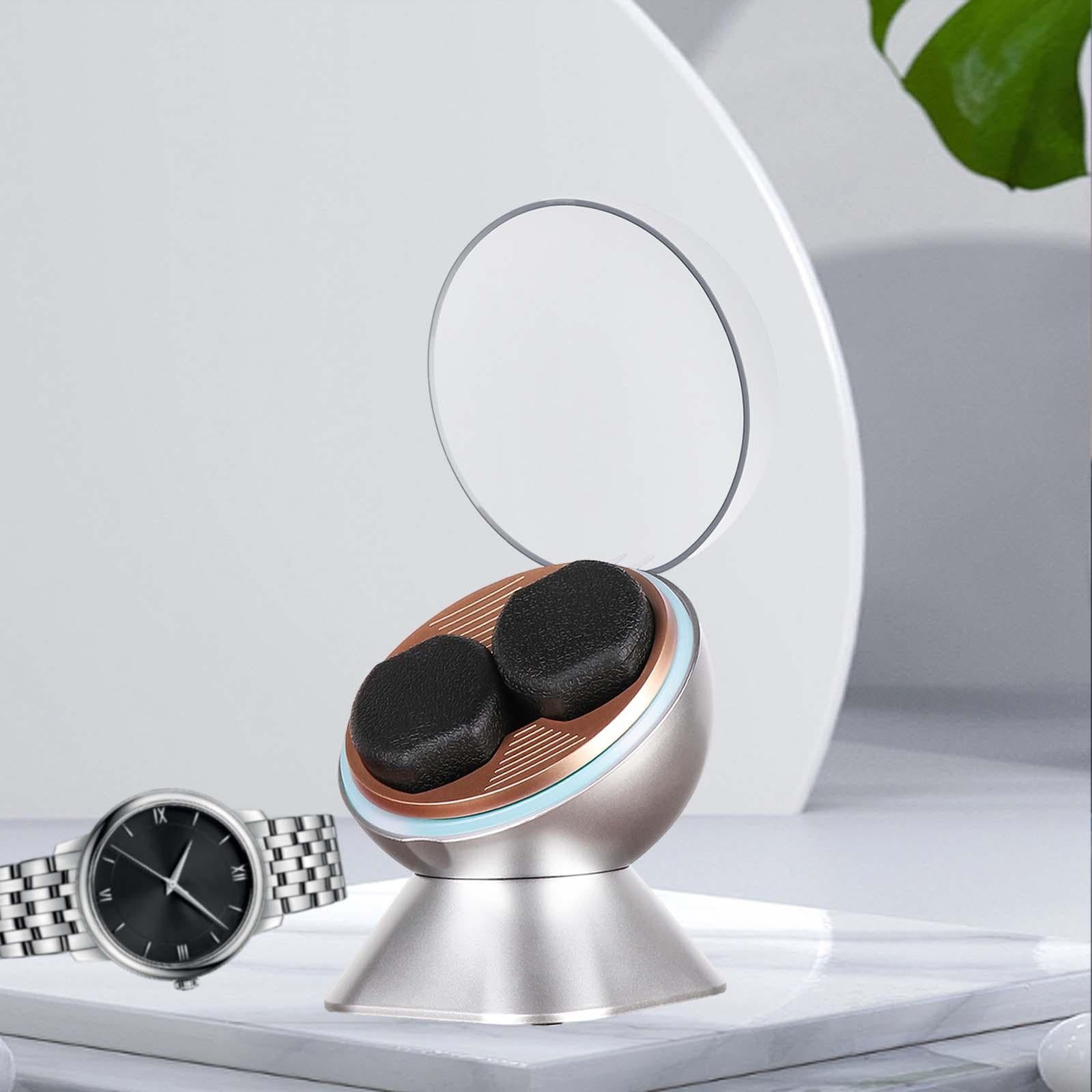 Automatic Watch Winder Organizer for Desktop Gifts Women's and Men's Watches Silver Double