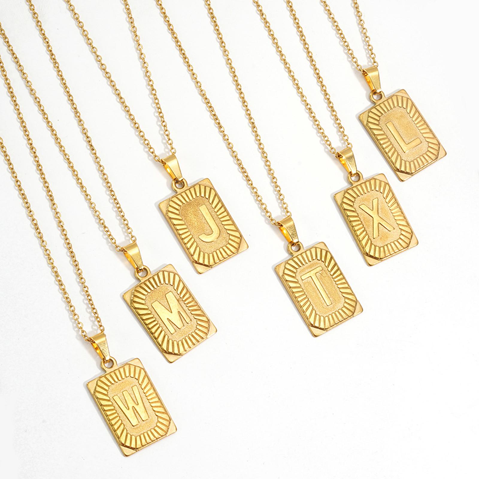 Letter Pendant Necklace Cool Punk for Graduation Valentine's Day Anniversary B