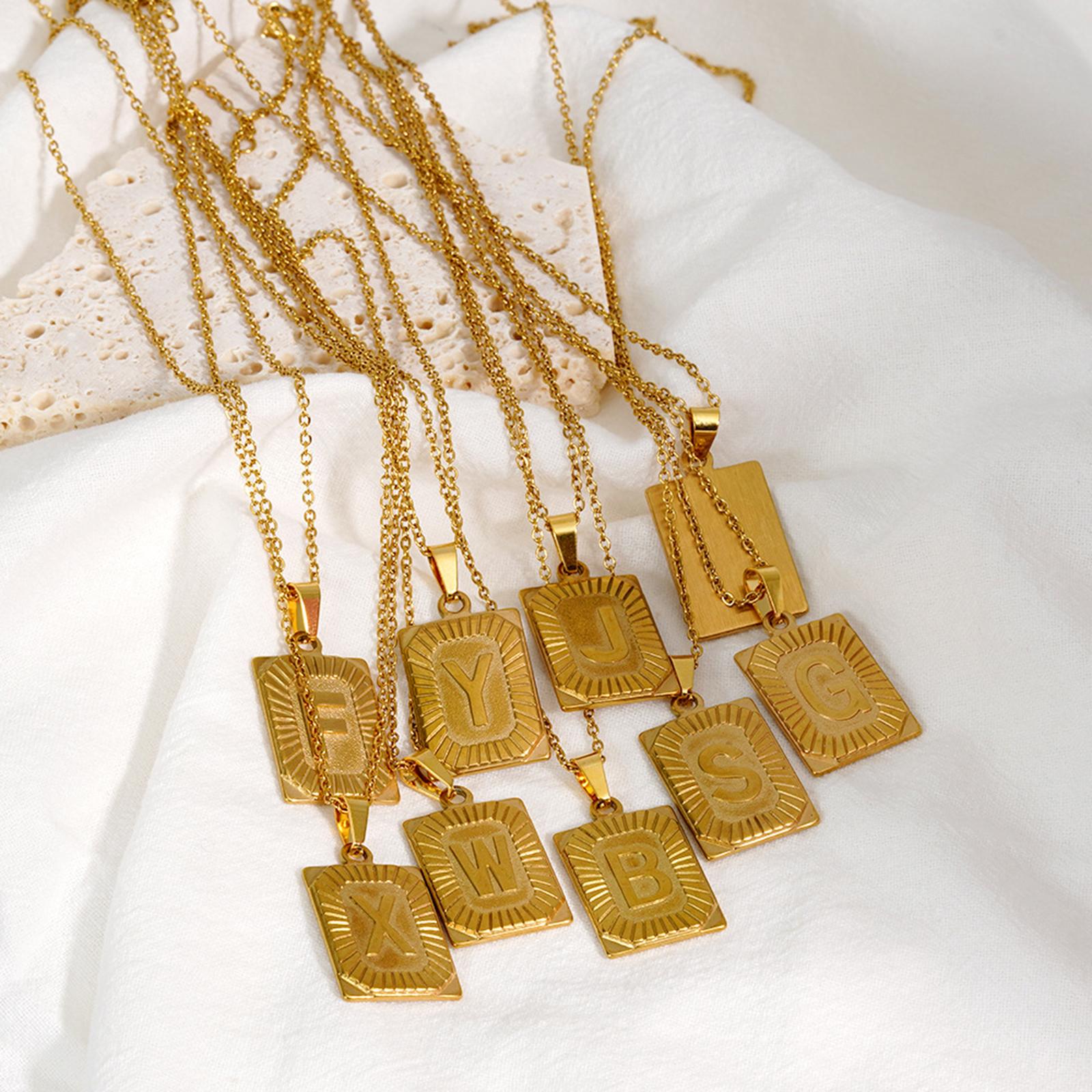 Letter Pendant Necklace Cool Punk for Graduation Valentine's Day Anniversary B