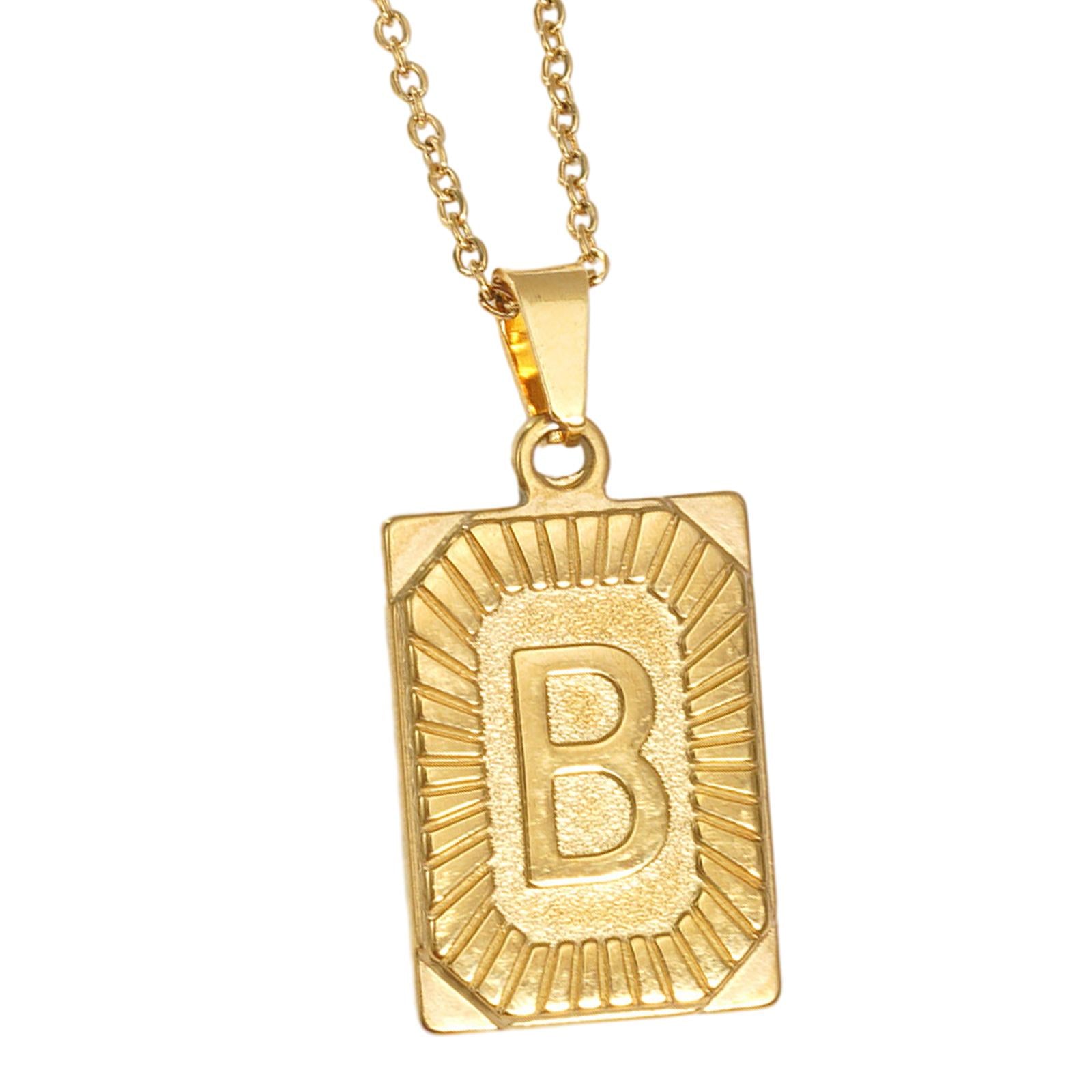 Letter Pendant Necklace Cool Punk for Graduation Valentine's Day Anniversary B