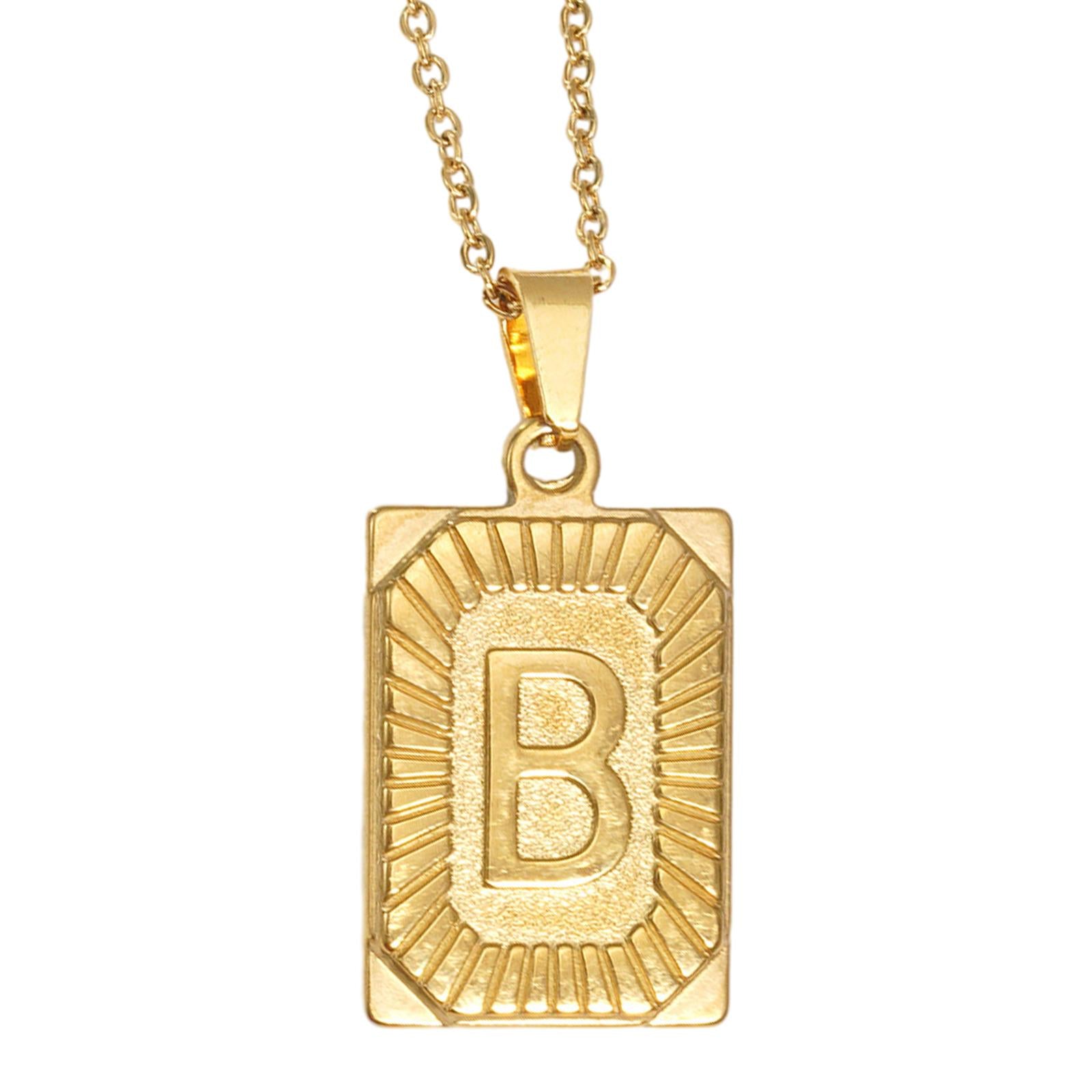 Letter Pendant Necklace Cool Punk for Graduation Valentine's Day Anniversary B