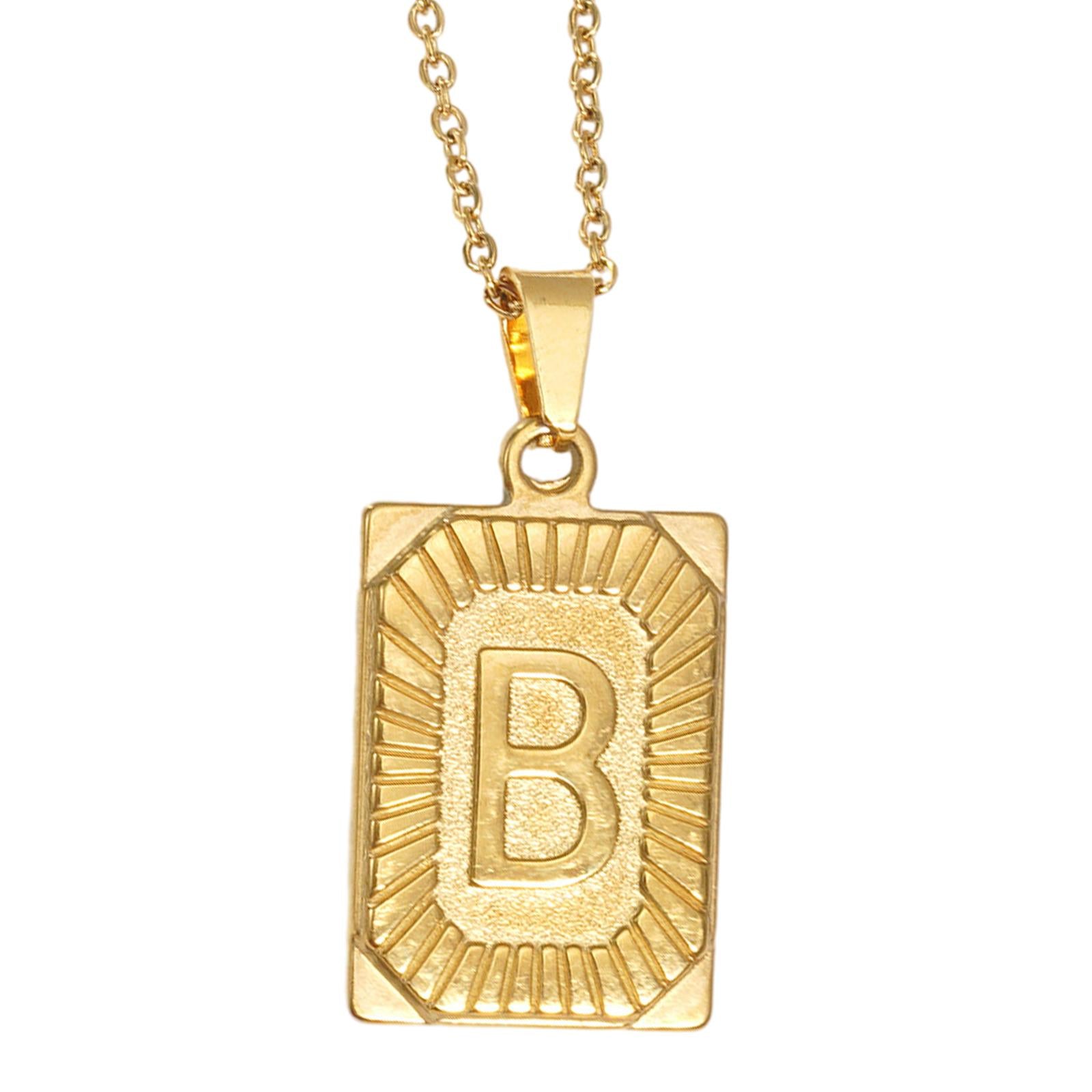 Letter Pendant Necklace Cool Punk for Graduation Valentine's Day Anniversary B