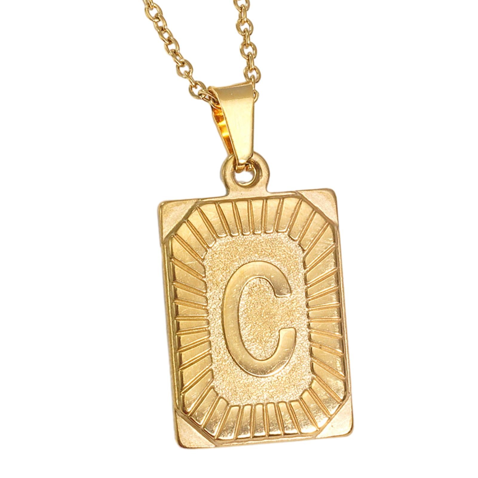 Letter Pendant Necklace Cool Punk for Graduation Valentine's Day Anniversary C