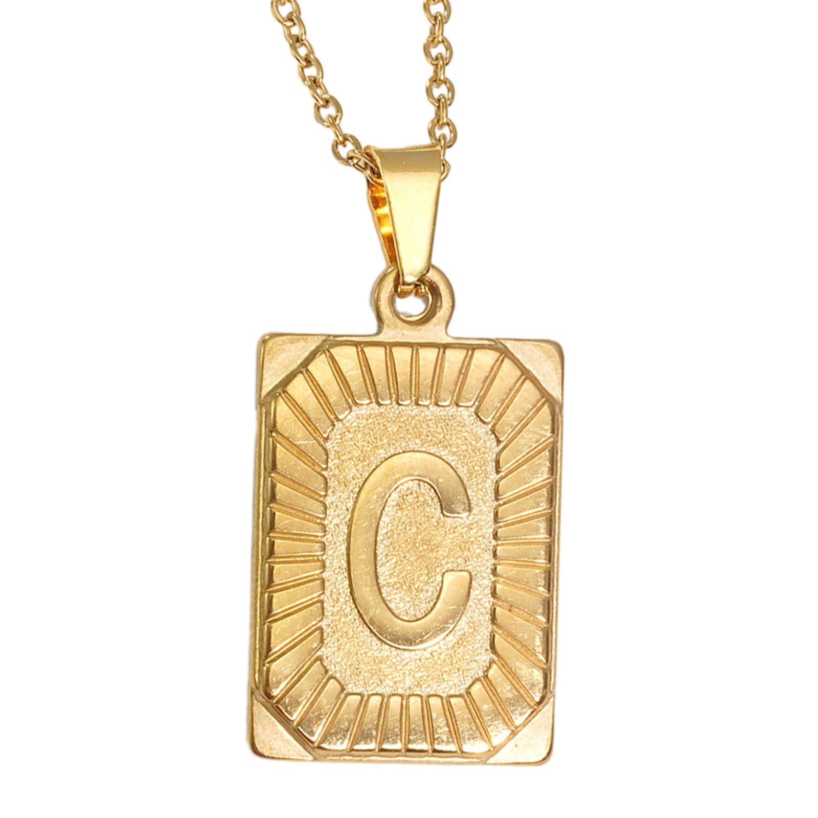 Letter Pendant Necklace Cool Punk for Graduation Valentine's Day Anniversary C