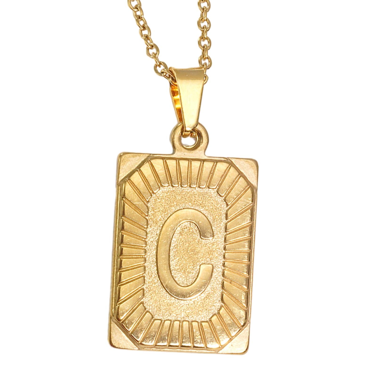 Letter Pendant Necklace Cool Punk for Graduation Valentine's Day Anniversary C