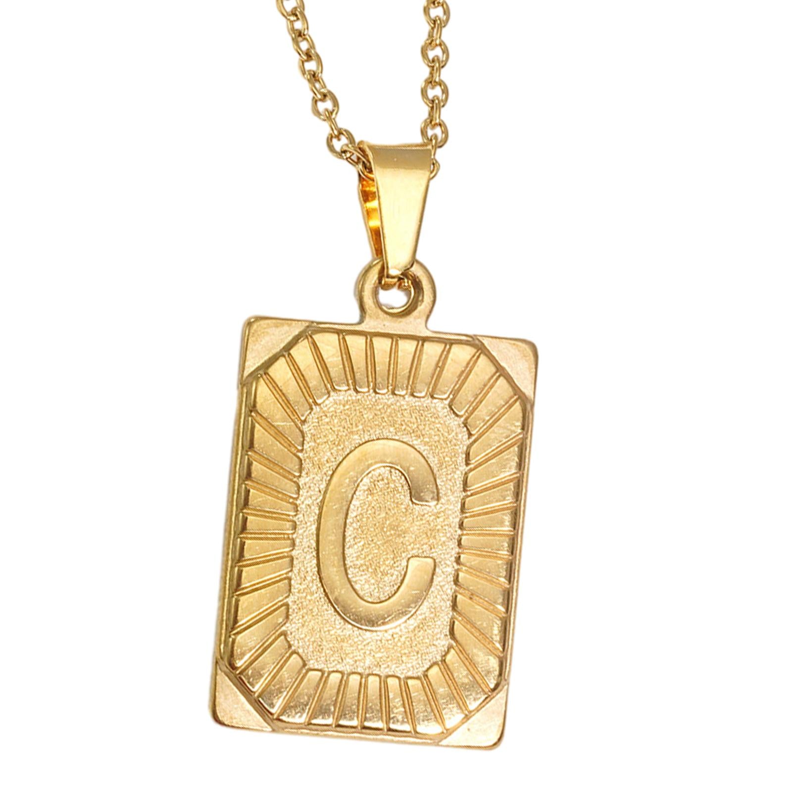 Letter Pendant Necklace Cool Punk for Graduation Valentine's Day Anniversary C