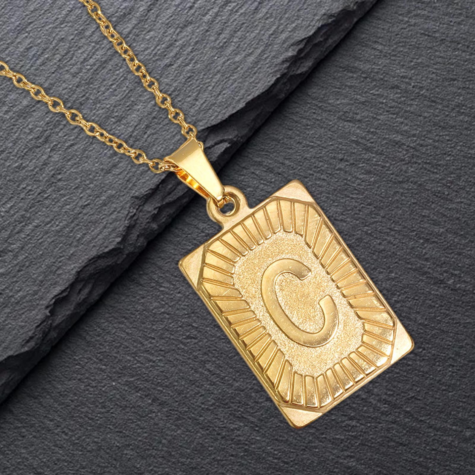 Letter Pendant Necklace Cool Punk for Graduation Valentine's Day Anniversary C