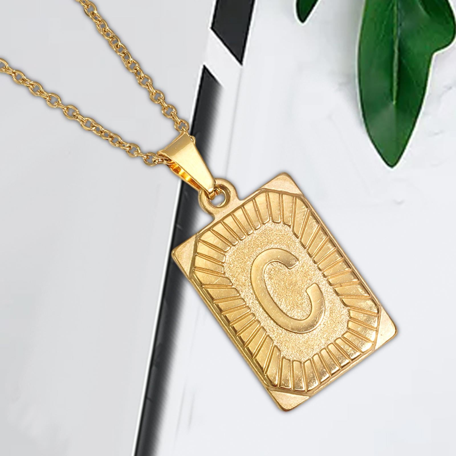 Letter Pendant Necklace Cool Punk for Graduation Valentine's Day Anniversary C