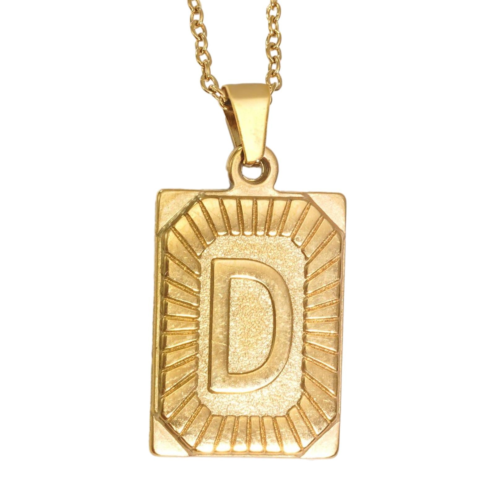 Letter Pendant Necklace Cool Punk for Graduation Valentine's Day Anniversary D