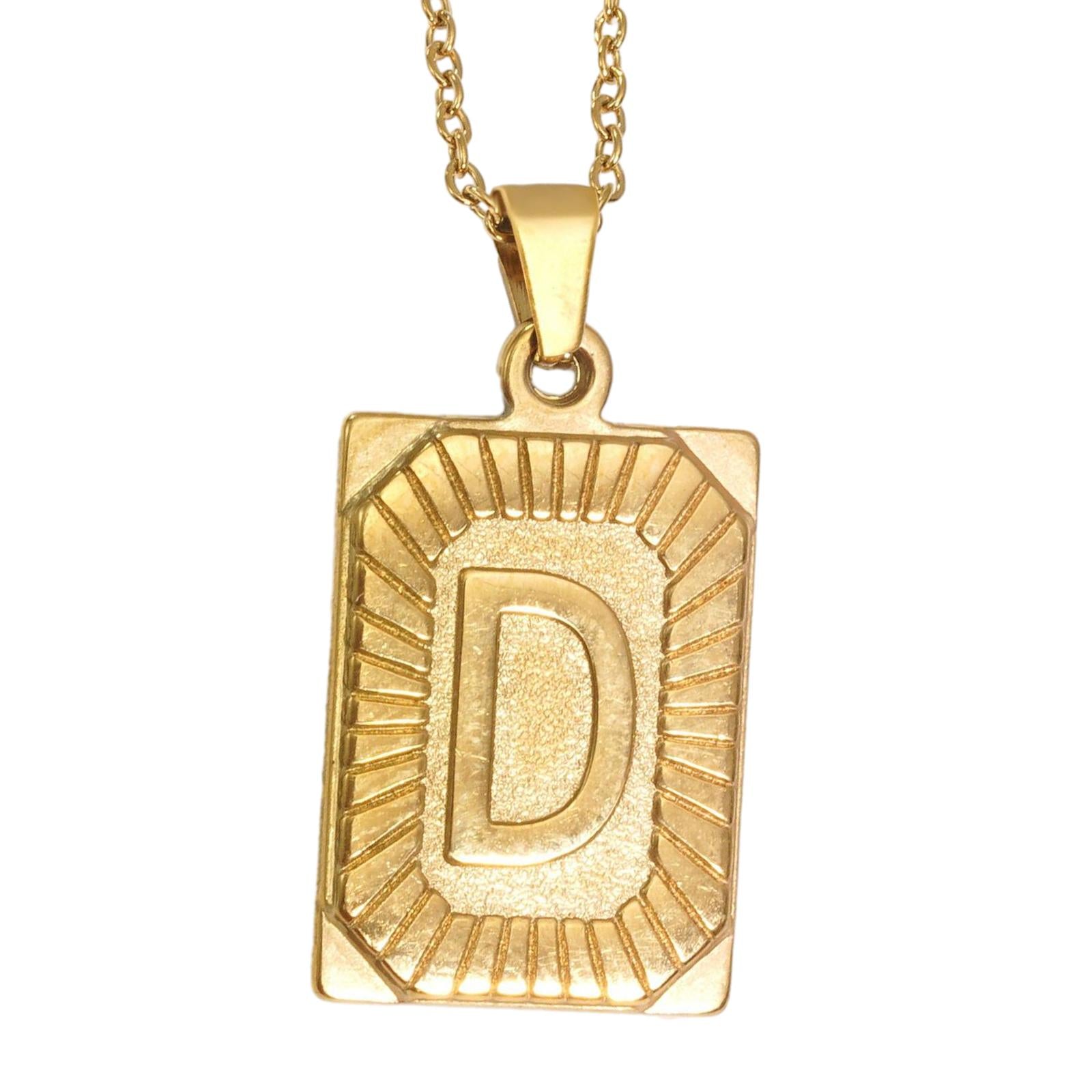 Letter Pendant Necklace Cool Punk for Graduation Valentine's Day Anniversary D