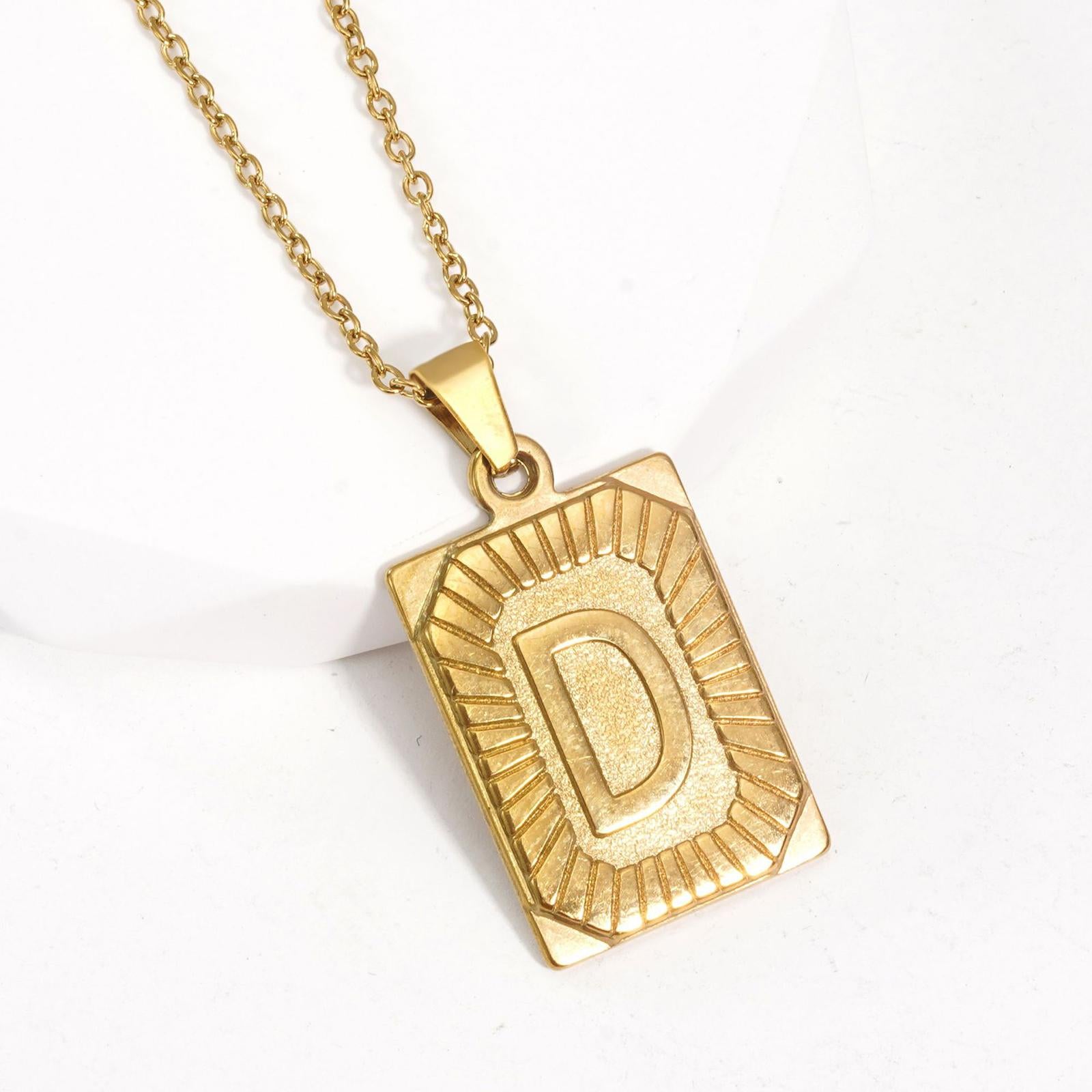 Letter Pendant Necklace Cool Punk for Graduation Valentine's Day Anniversary D