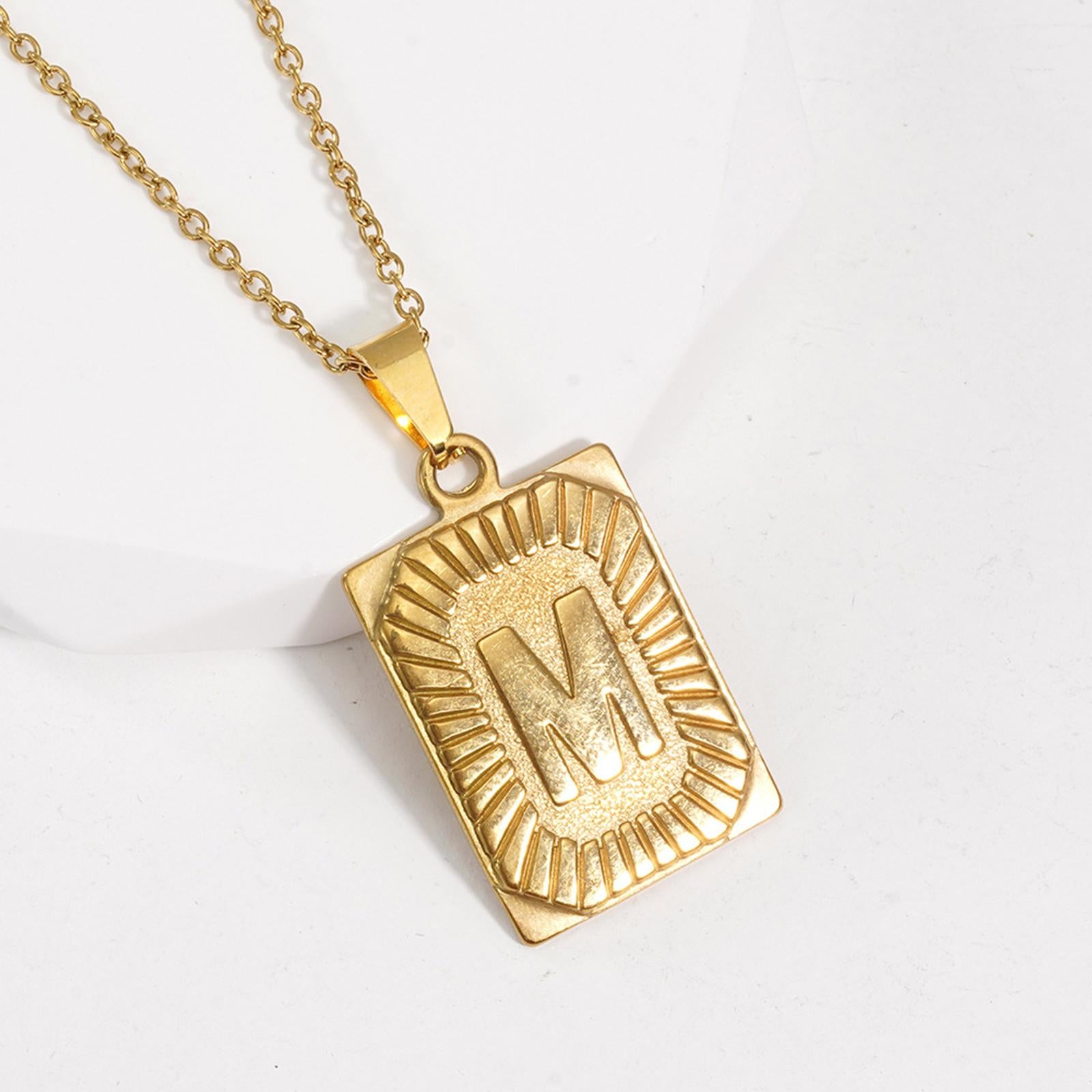 Letter Pendant Necklace Cool Punk for Graduation Valentine's Day Anniversary M