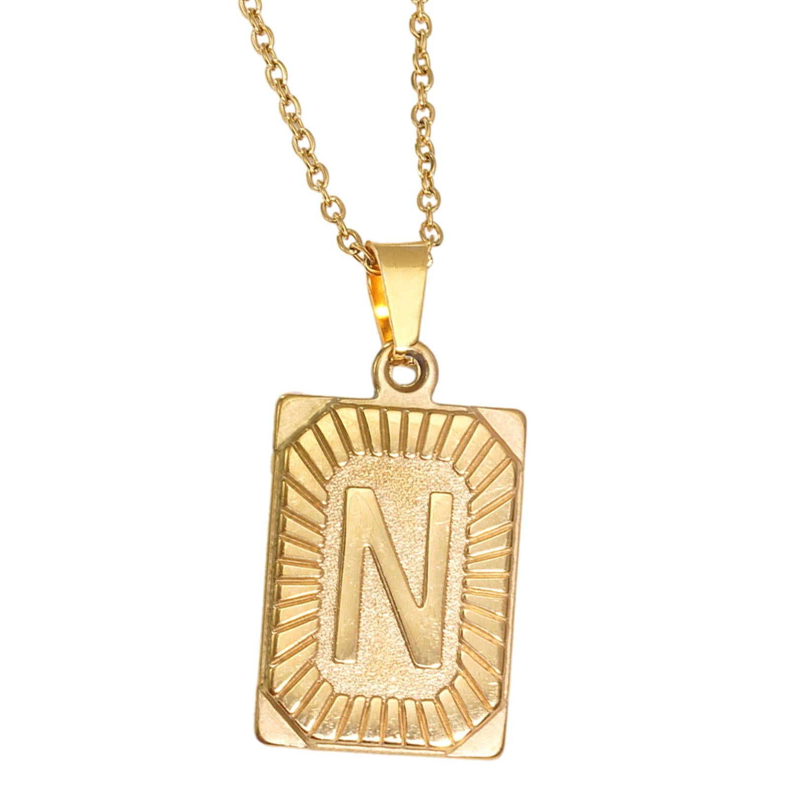 Letter Pendant Necklace Cool Punk for Graduation Valentine's Day Anniversary N