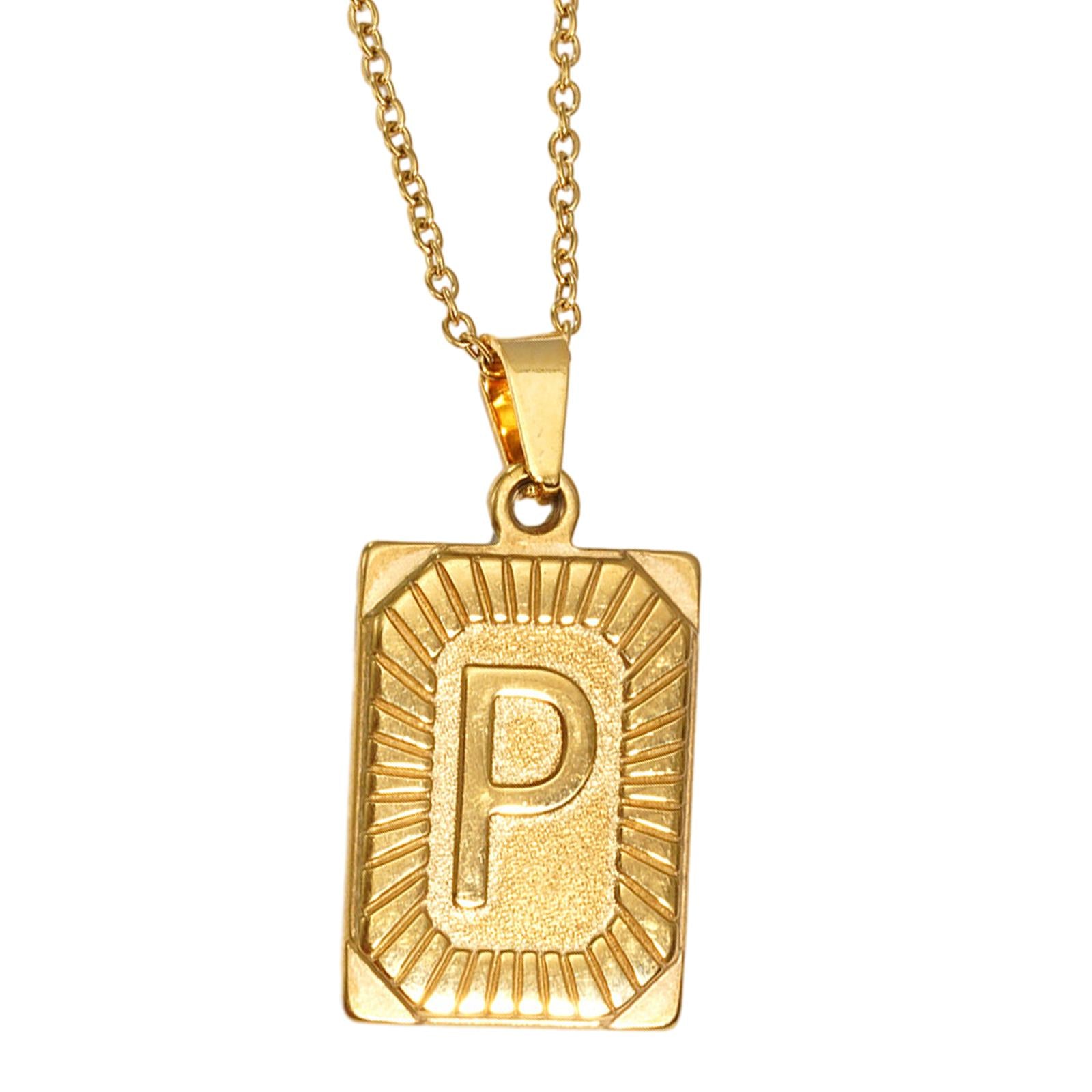 Letter Pendant Necklace Cool Punk for Graduation Valentine's Day Anniversary P