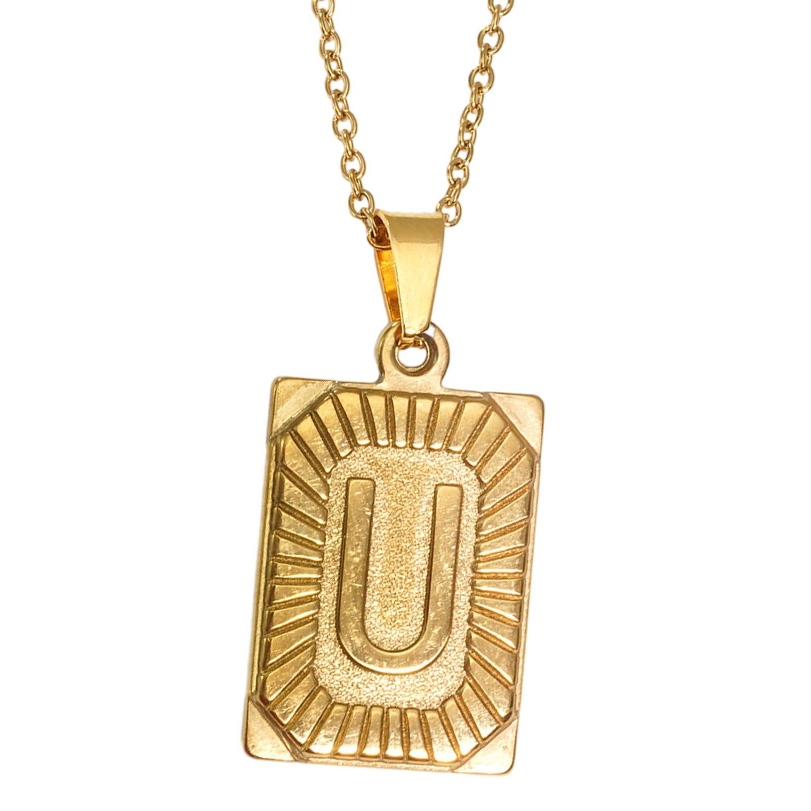Letter Pendant Necklace Cool Punk for Graduation Valentine's Day Anniversary U